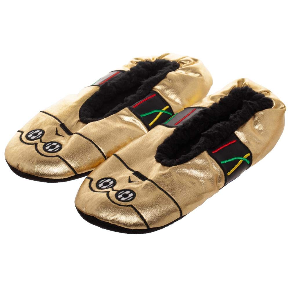 Star Wars C3PO Unisex Metallic Gold Slipper Socks with Non-Slip Sole - Comfortable House Slippers for Women & Men - Perfect for Cosplay, Lounge Wear & Gift Giving
