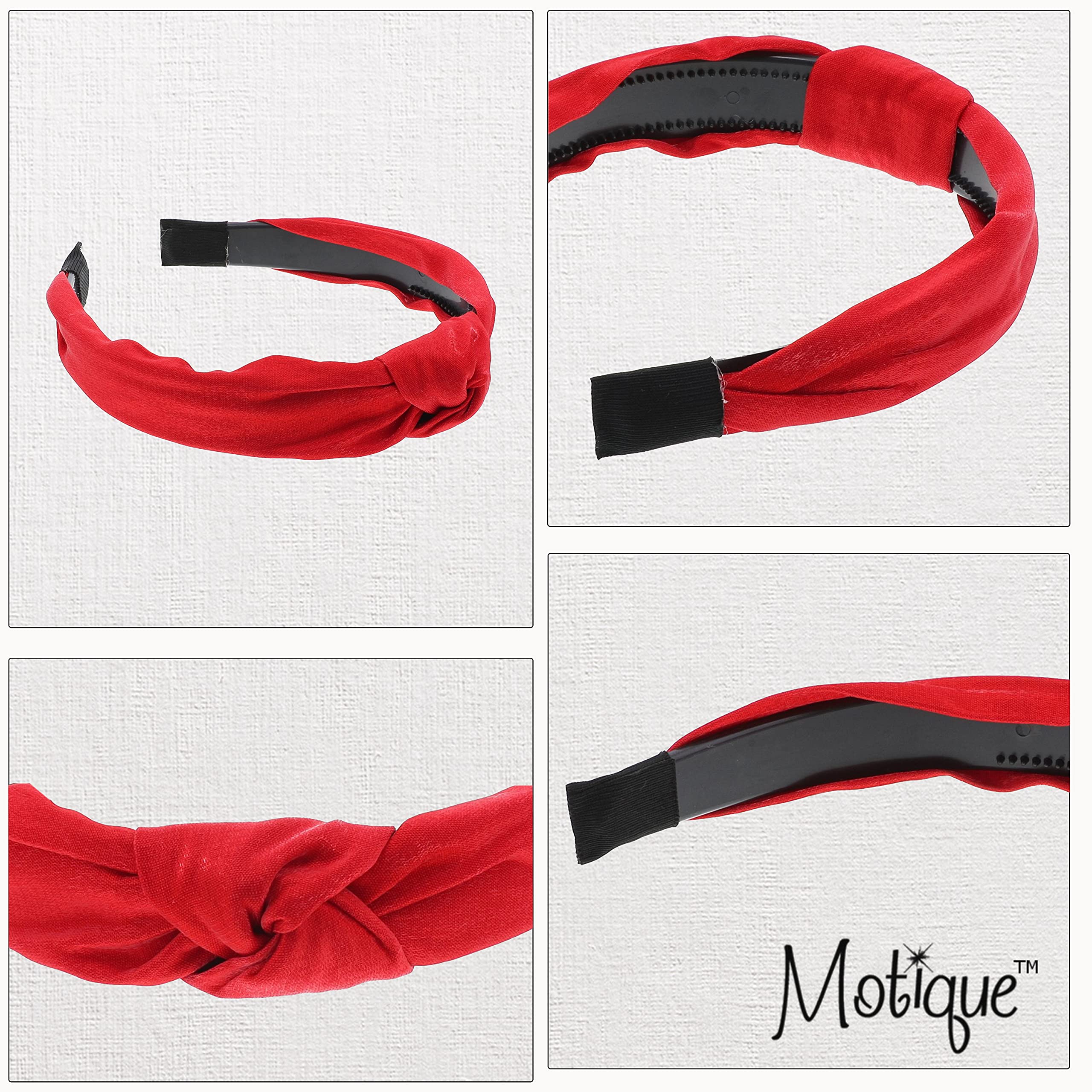 Motique Shimmer Girls Satin Turban Knotted Headband for Women - Soft Black Hair Accessory for Sleep, Yoga, and Fashion Outfits