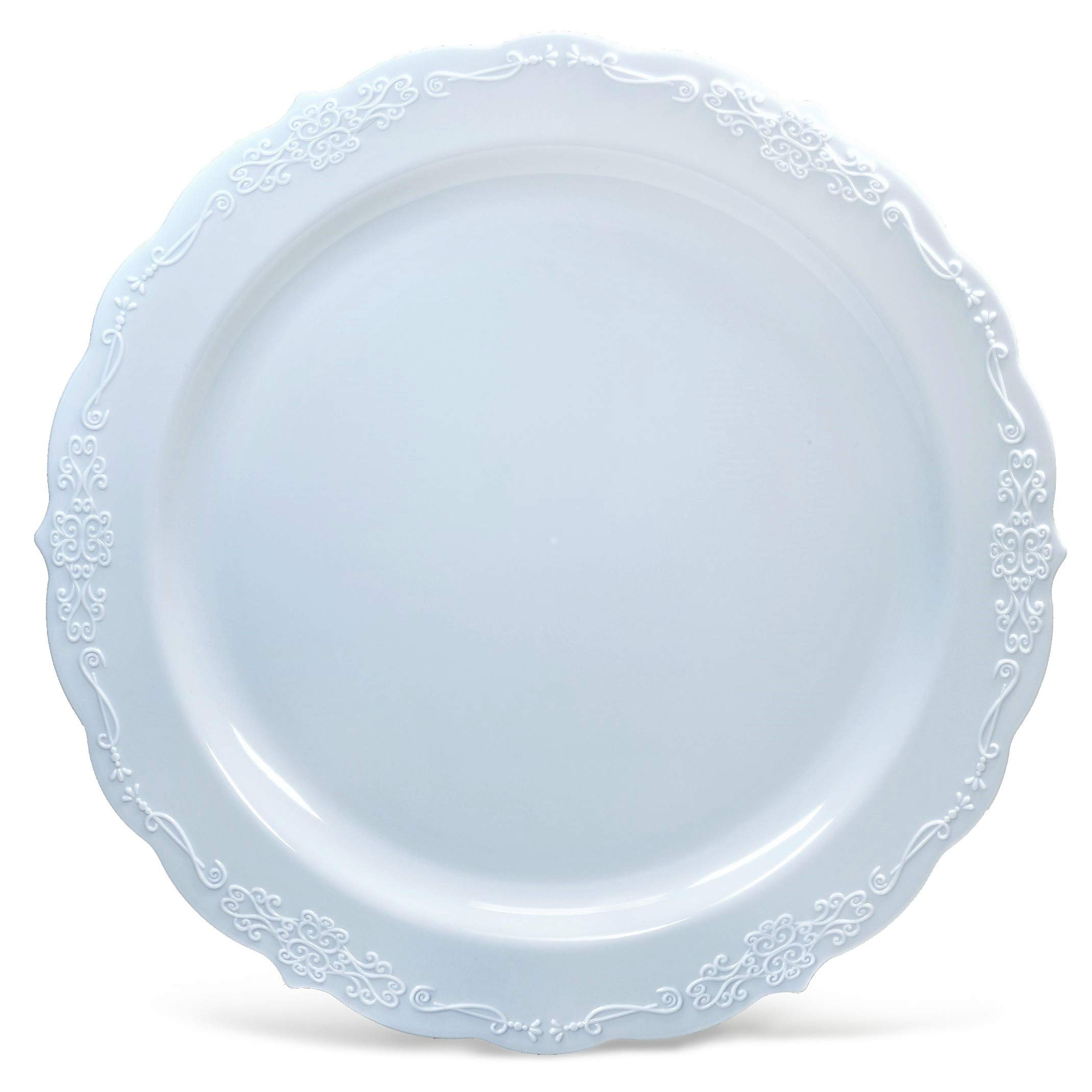 240 Pack Disposable Plastic Plates for Weddings & Parties - 10 Inch Dinner Plates in Verona Blue - Perfect for Birthday Celebrations, Baby Showers & Outdoor Events
