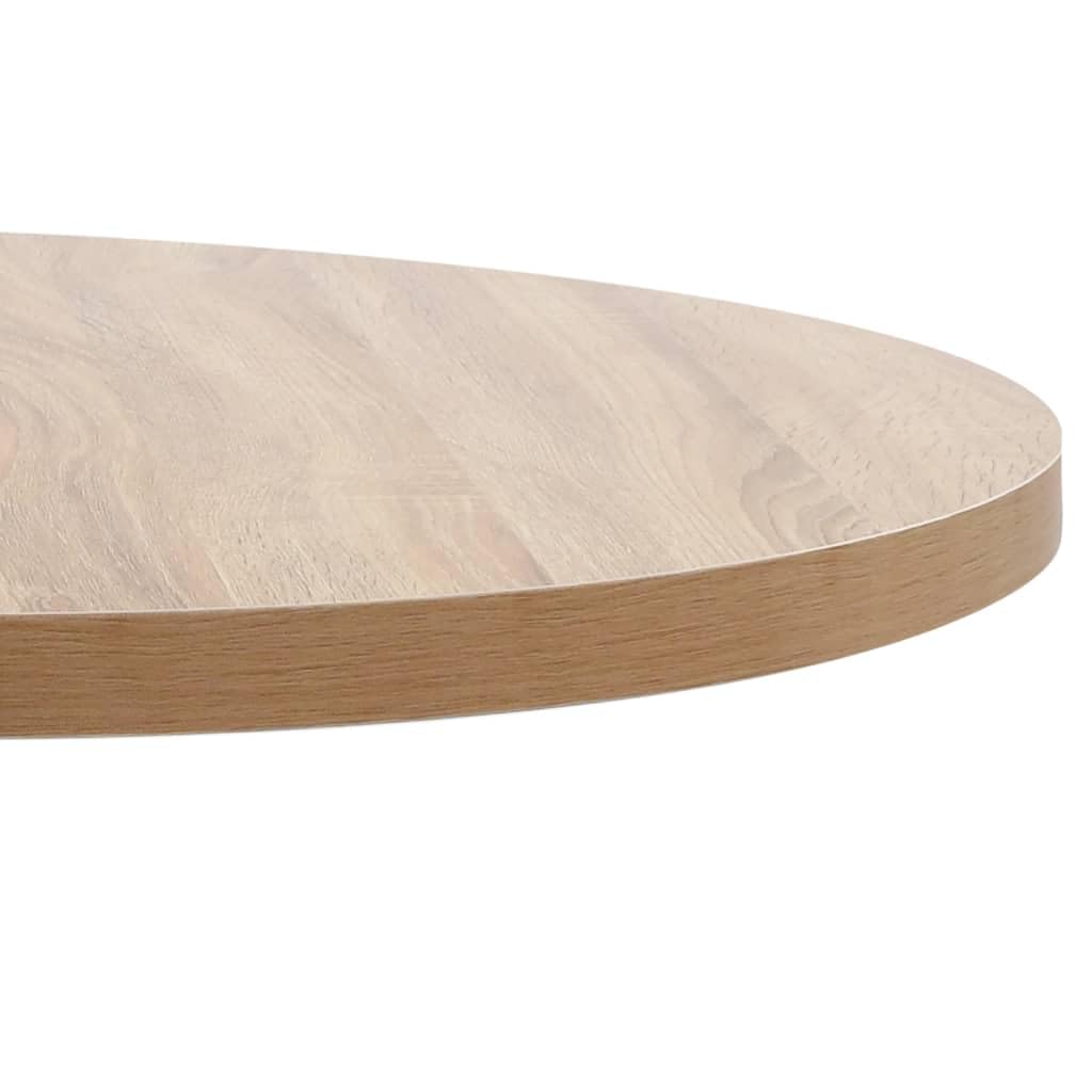vidaXL Light Brown Round Bistro Table with MDF Top & Steel Legs - Compact Dining Table for Small Spaces, Bars, Restaurants & Outdoor Cafes - Perfect for Breakfast Nooks, Patios & Cozy Home Dining