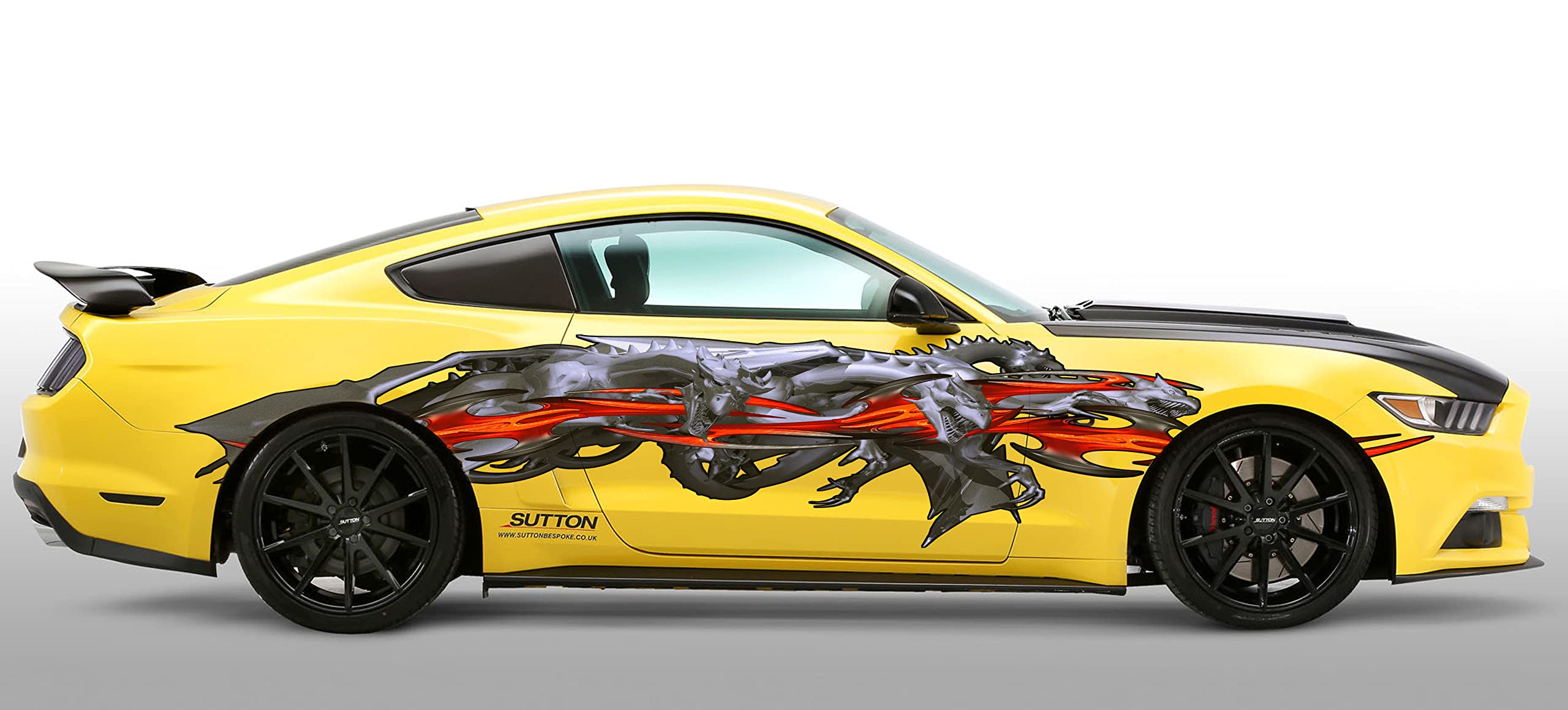 3D Dragon Car Decal Vinyl Sticker - Full Color Lizard Side Graphics Wrap Design (20x60) for Car Enthusiasts & Sports Vehicle Customization
