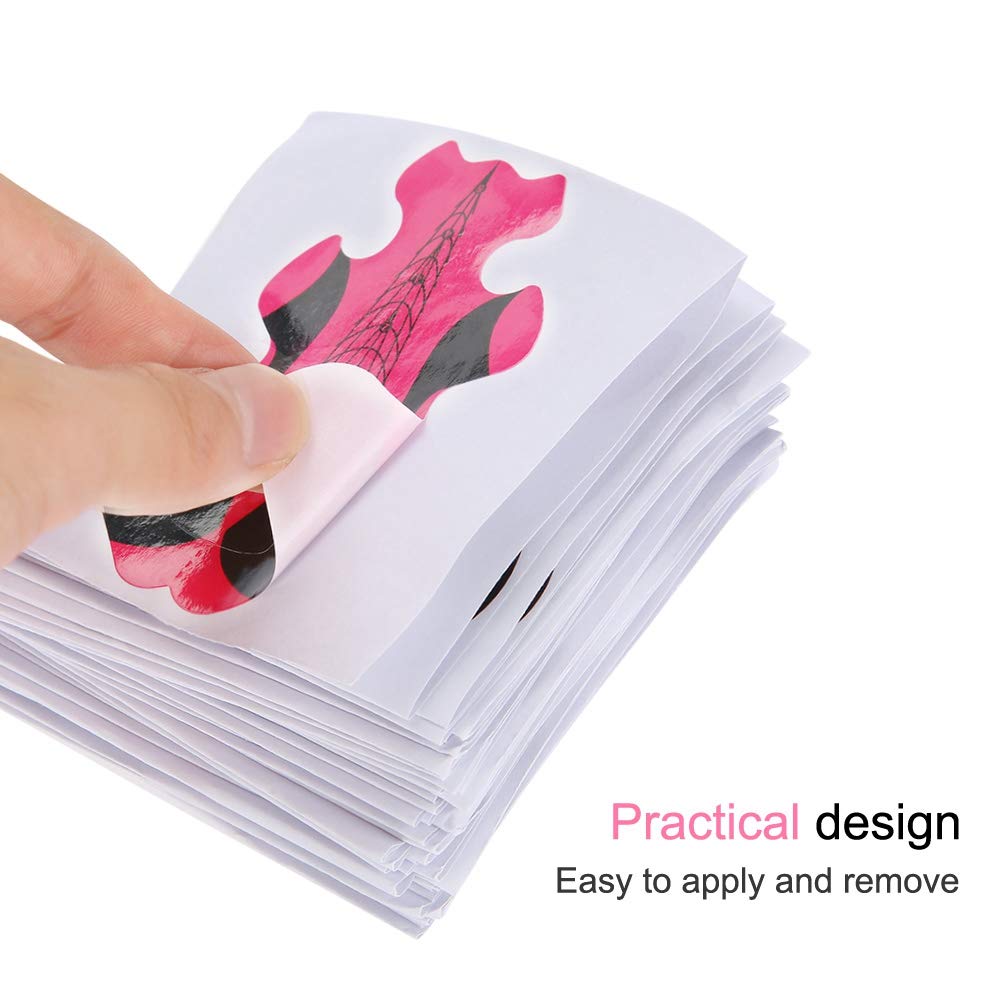 100pcs Nail Extension Forms for UV Gel & Acrylic Nails - Disposable Paper Nail Art Accessories for Salon & DIY Manicure at Home