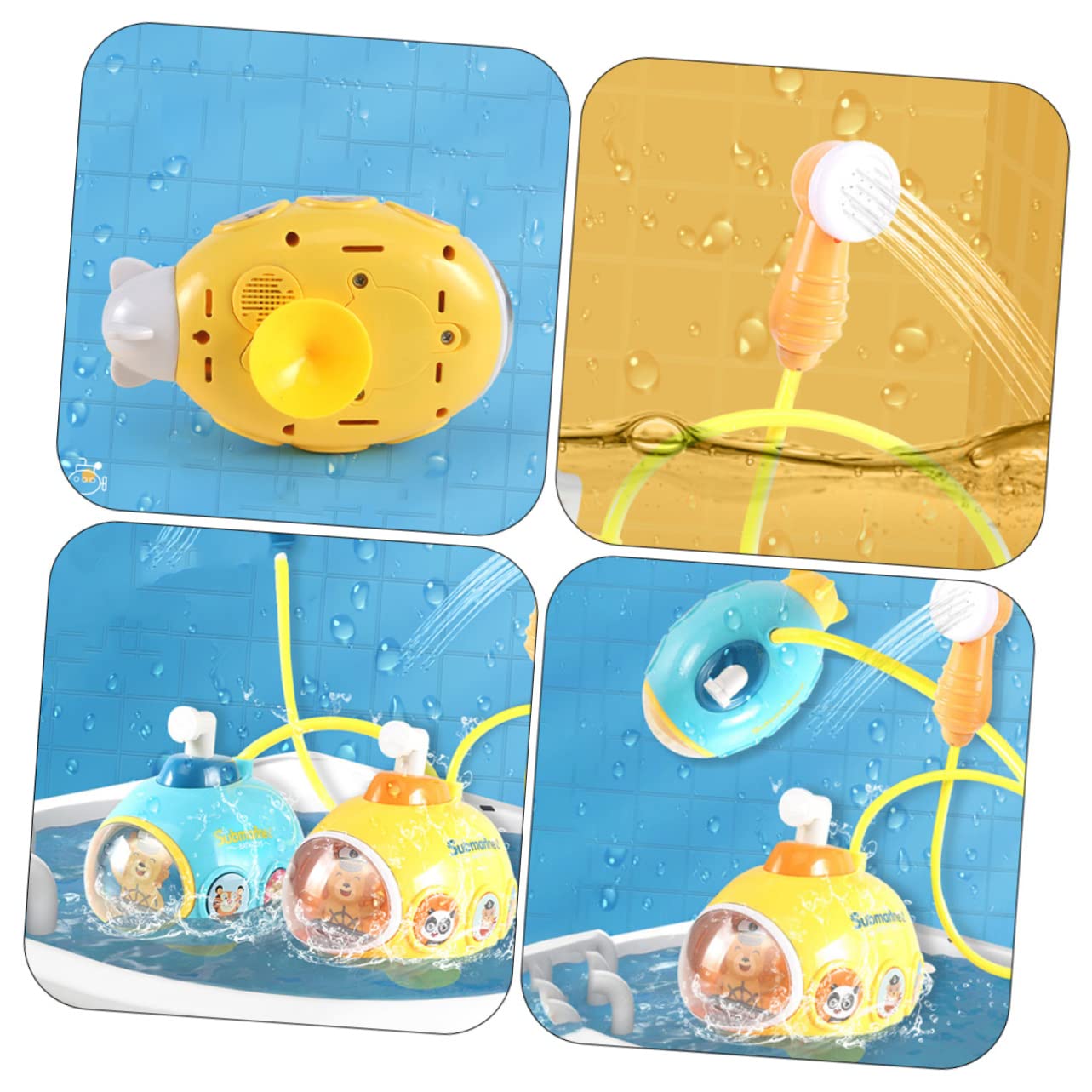 VICASKY 3-Piece Kids Bath Toys Set - Electric Water Sprayer Animal Shower Toys for Toddlers, Fun Bathtime Playtime for Boys & Girls (Yellow Plastic) | Perfect for Bath Time, Pool Parties & Outdoor Water Play