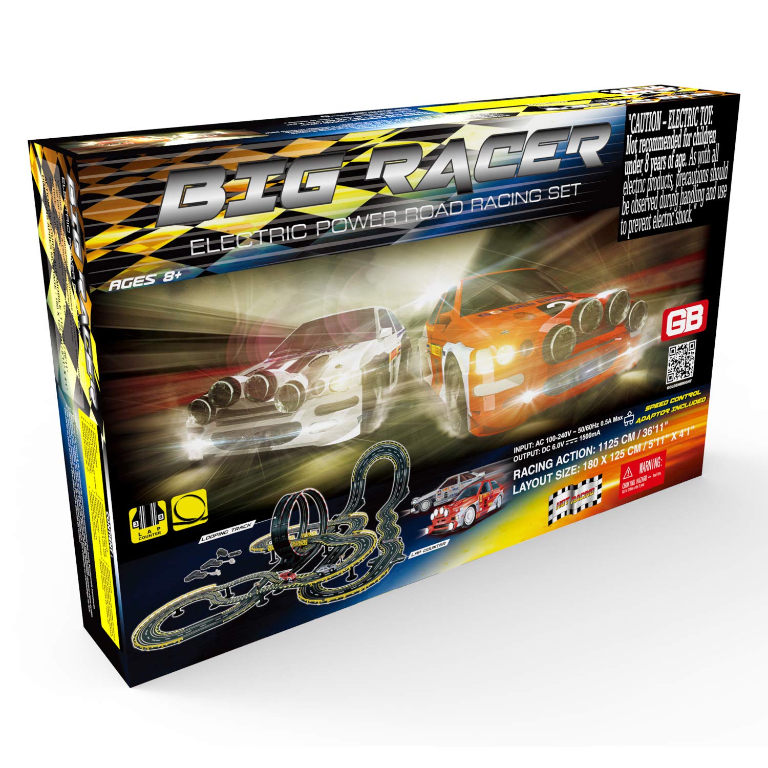 Big Racer Electric Road Racing Set - High Speed Remote Control Car for Kids & Adults - Perfect for Indoor & Outdoor Track Racing, Birthday Gifts & Family Fun