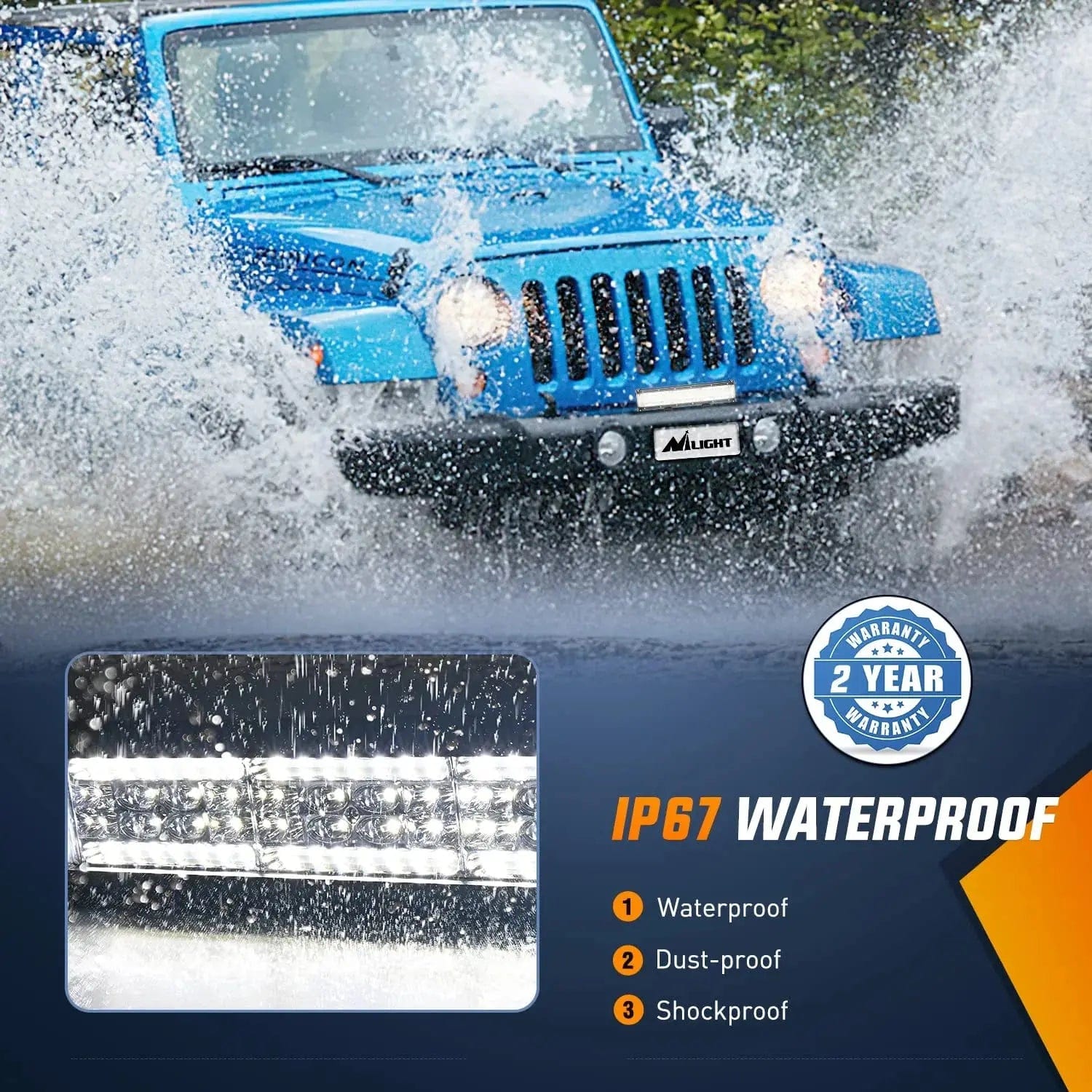 22 Inch 456W Quad Row LED Light Bar - Spot Flood Combo with 16AWG Wiring & 3-Pin Switch | Perfect for Off-Road Trucks, ATVs, UTVs, Boats & Marine Applications