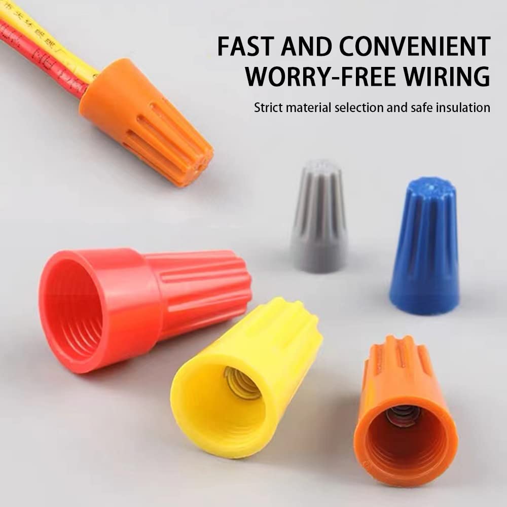70PCS Electrical Wire Connector Screw Terminal Kit - Spring Loaded Twist-On Wire Nuts for 22-14 AWG | Secure Electrical Connections for Home Wiring, DIY Projects & Electrical Repairs