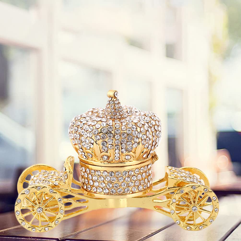 BESPORTBLE Rhinestone Jewelry Box - Crystal Pumpkin Carriage Trinket Box with Hinged Lid for Women & Girls | Elegant Jewelry Storage for Dresser, Vanity & Gift Giving