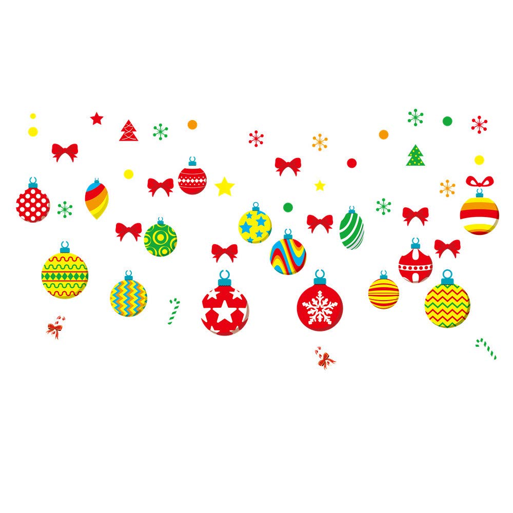 Christmas Sticker Mural Decal - Removable Holiday Wall Decor for Home, Living Room & Office - Merry Xmas Tree Snowflake Holiday Decorations for Windows, Doors & Walls