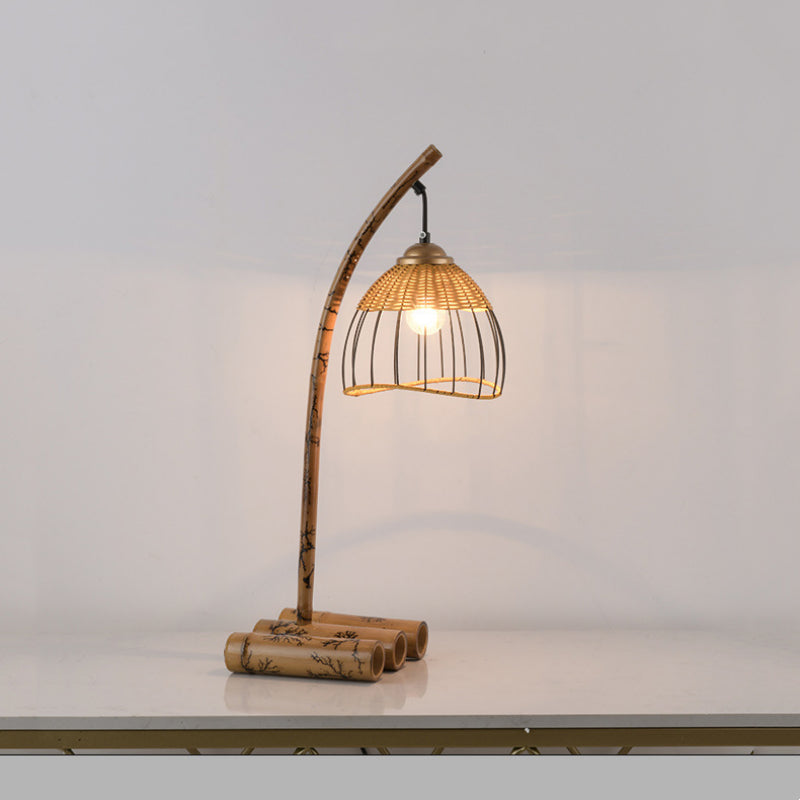Zen Bamboo Table Lamp - Natural Wood Nightstand Light for Bedroom, Living Room, Office | Soft Ambient Lighting for Relaxation & Meditation