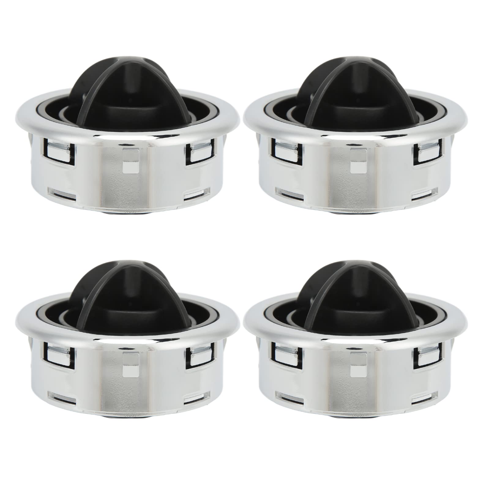 Aramox 4-Piece ABS Black & Silver Electroplated AC Air Ventilation Outlet - Durable HVAC Vent for Yacht, Bus, Boat & RV - Perfect for Marine, Vehicle & Home Cooling Systems