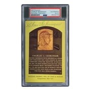 Charlie Gehringer Autographed 4x6 Detroit Tigers Hall of Fame Plaque Card with PSA/DNA Certification #85025746 - Perfect for Baseball Memorabilia Collectors and Tigers Fans Display