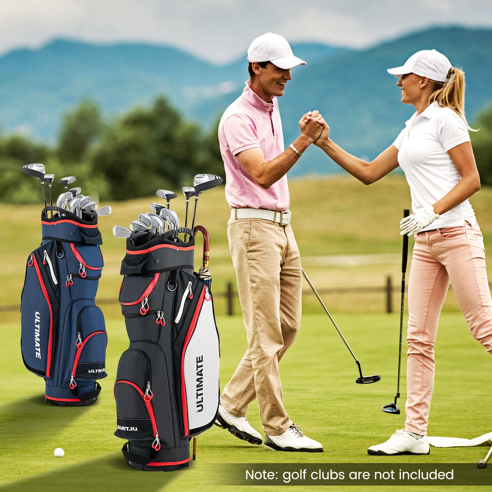 **Goplus 14-Way Divider Lightweight Golf Cart Bag – 8 Zippered Pockets, Cooler Bag, Rain Hood, Shoulder Strap & Carry Handle – Durable Golf Club Bag for Men & Women – Perfect for Golf Courses, Driving Ranges & Travel**