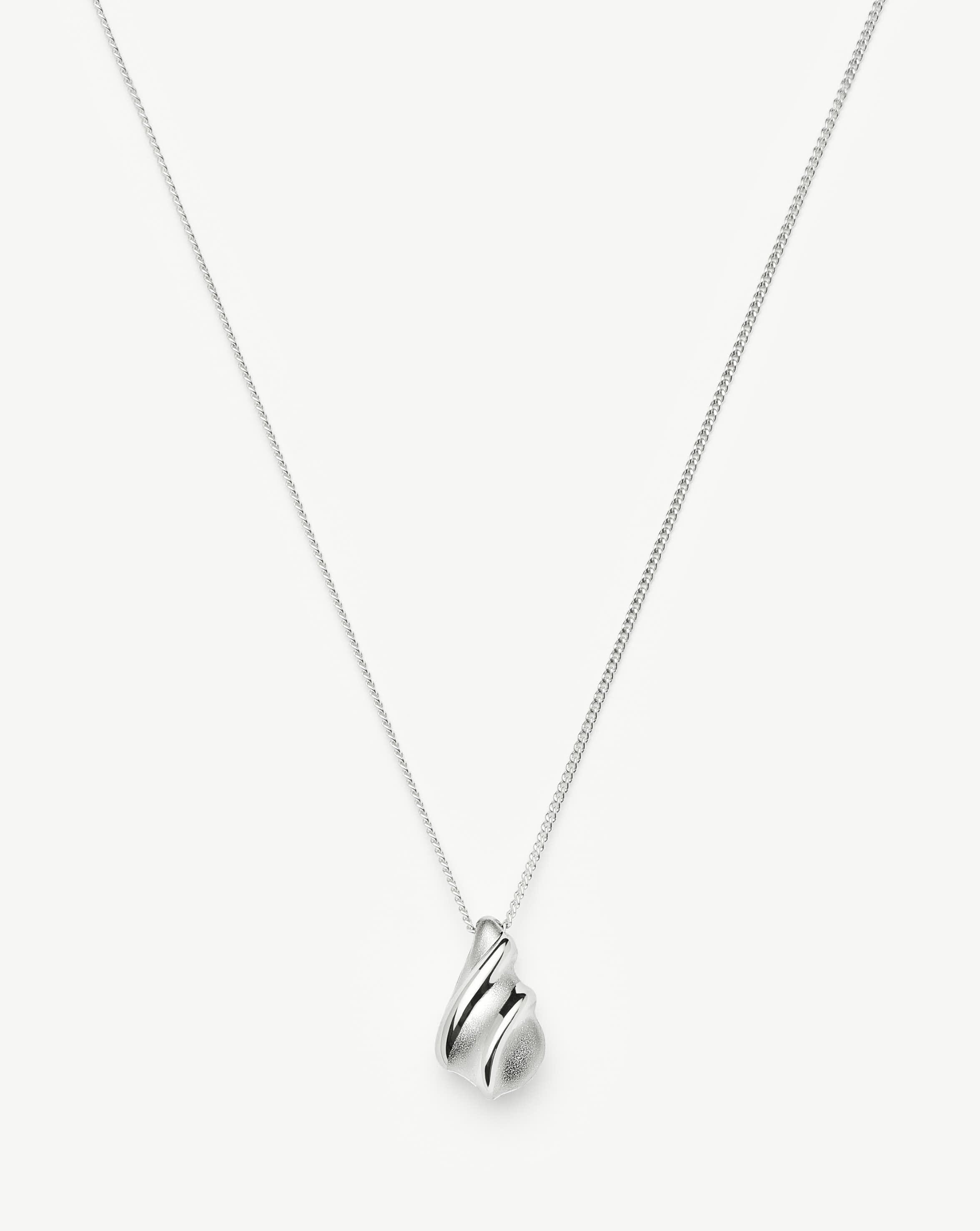 Savi Ridge Droplet Pendant Necklace - Silver Plated Dainty Layering Necklace for Women, Perfect for Everyday Wear, Date Night & Gift Giving