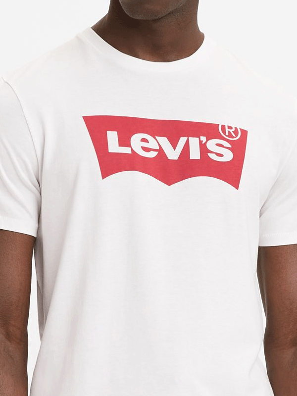 Levi's Men's Classic Logo T-Shirt - White | Comfortable Cotton Crewneck Tee for Casual Wear & Everyday Outfits