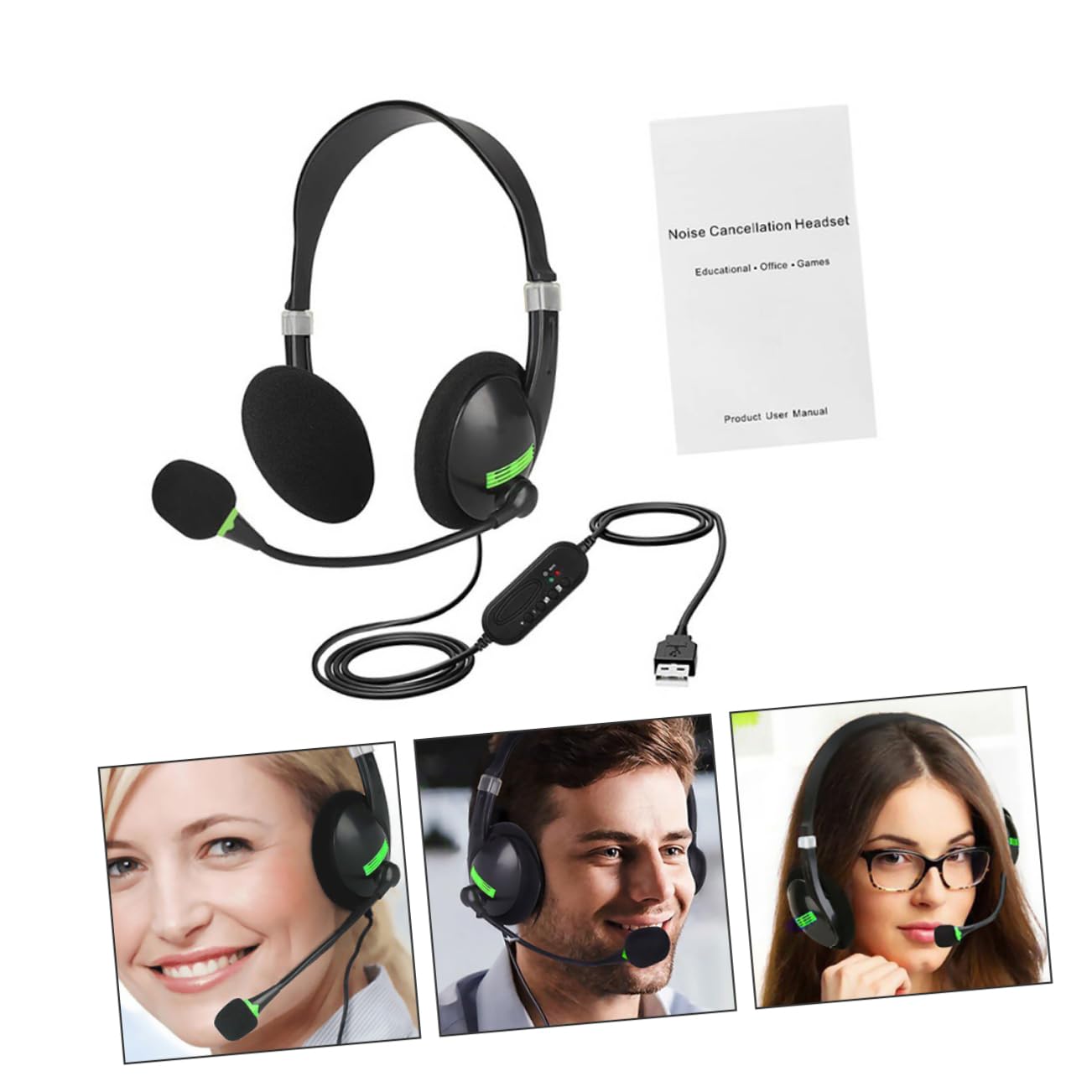 GOOHOCHY Gaming Headset with Noise Cancelling Mic - Comfortable Over-Ear Headphones with Omni-Directional Sound for PC, Laptop, PS4, Xbox - Perfect Replacement for Broken Headsets - Ideal for Gaming, Streaming & Online Meetings