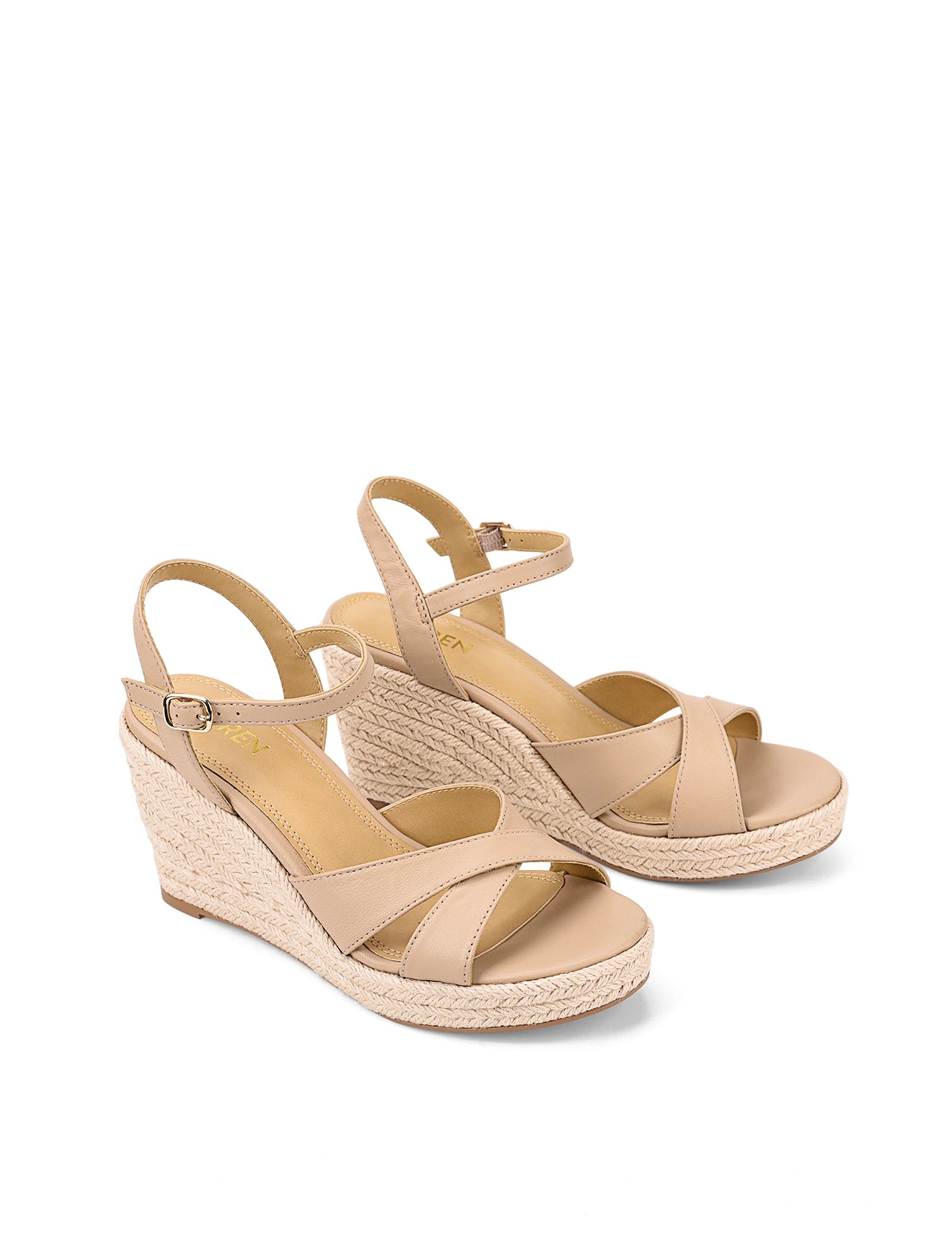 Remmie Rope Wedges - Nude Leather Sandals for Women | Comfortable Summer Shoes | Perfect for Beach, Vacation & Casual Outfits