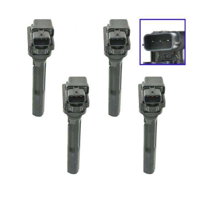 High Performance Ignition Coil Set - Compatible with 1999-2003 Chevrolet Tracker, 2002-2007 Suzuki Aerio, 1999-2002 Esteem, 1998 Sidekick Vitara - Direct Replacement Part for Smooth Engine Performance & Fuel Efficiency - Perfect for DIY Auto Repair & Vehicle Maintenance