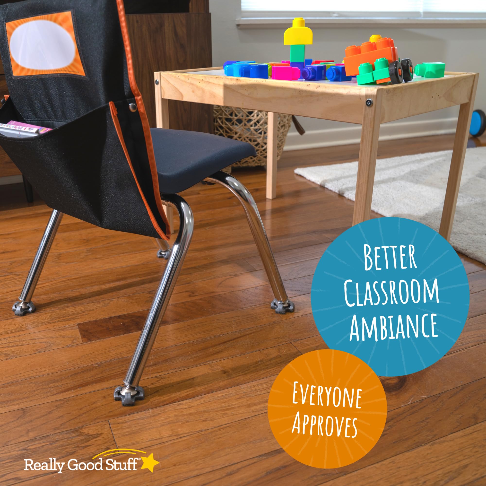 Fuzzy Feet Chair Glides - 144 Pack Noise Reducing Felt Sliders for Classroom Chairs & Desks | Prevent Floor Scratches & Scuffs | Snap-On Leg Covers | Perfect for Schools, Offices & Home Use