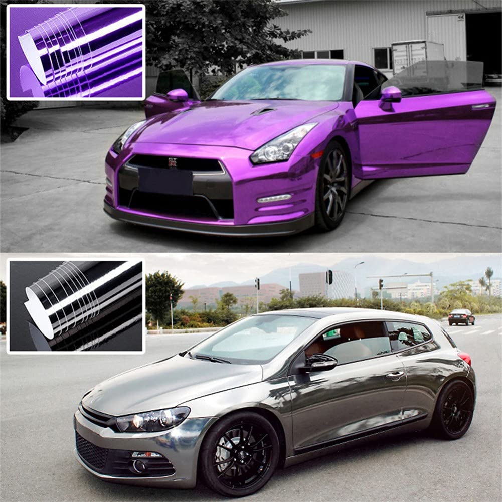Premium PVC Car Electroplating Film - 152cm x 20cm Mirror Finish Protective Vinyl Wrap for Auto Body & Side Mirror Protection | DIY Car Modification Accessories for Enhanced Vehicle Aesthetics & Scratch Resistance (Great for Sports Cars, SUVs & Daily Drivers)