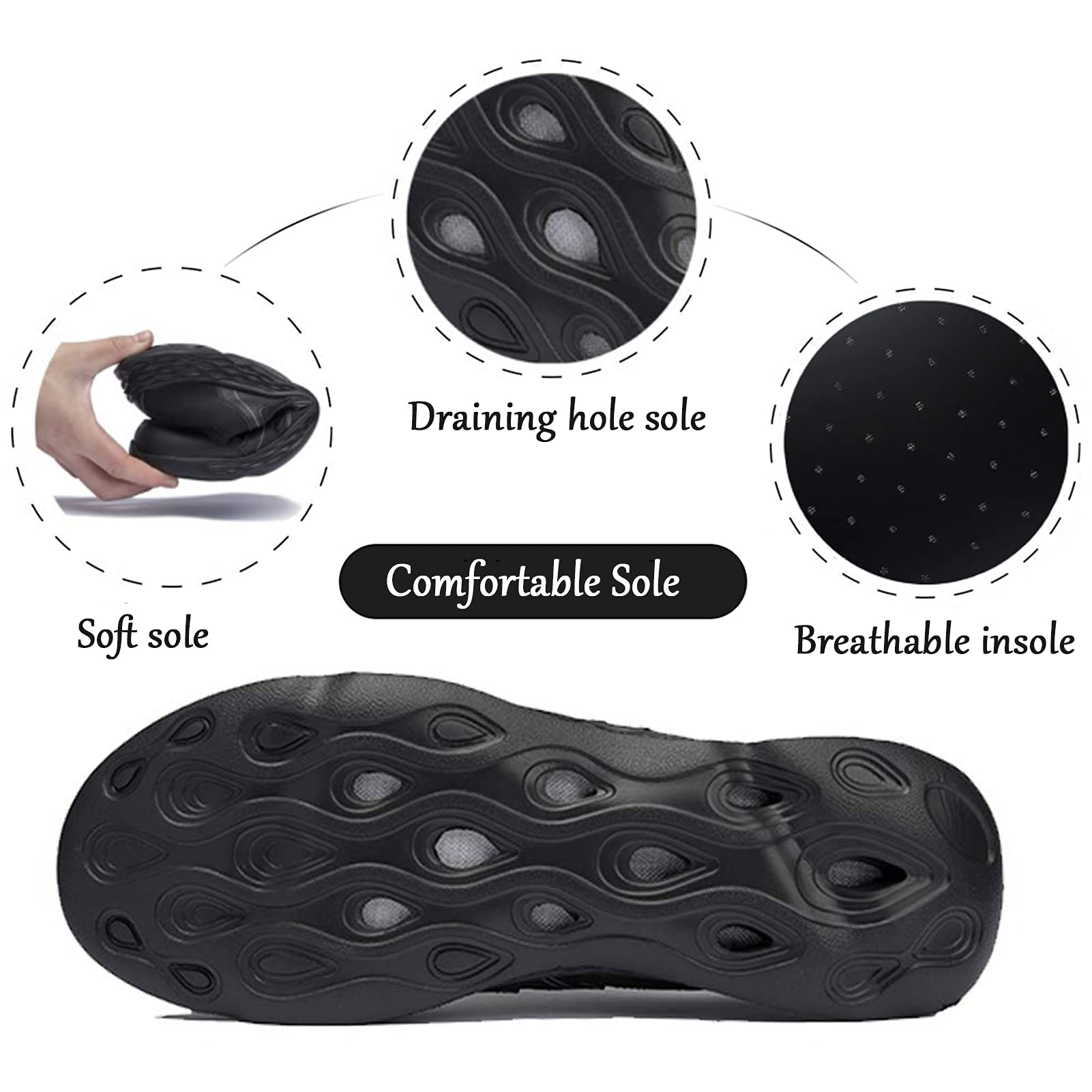 Men's Quick Dry Water Shoes - Lightweight Slip-On Athletic Water Sport Walking Shoes for Beach, Pool, and Outdoor Adventures