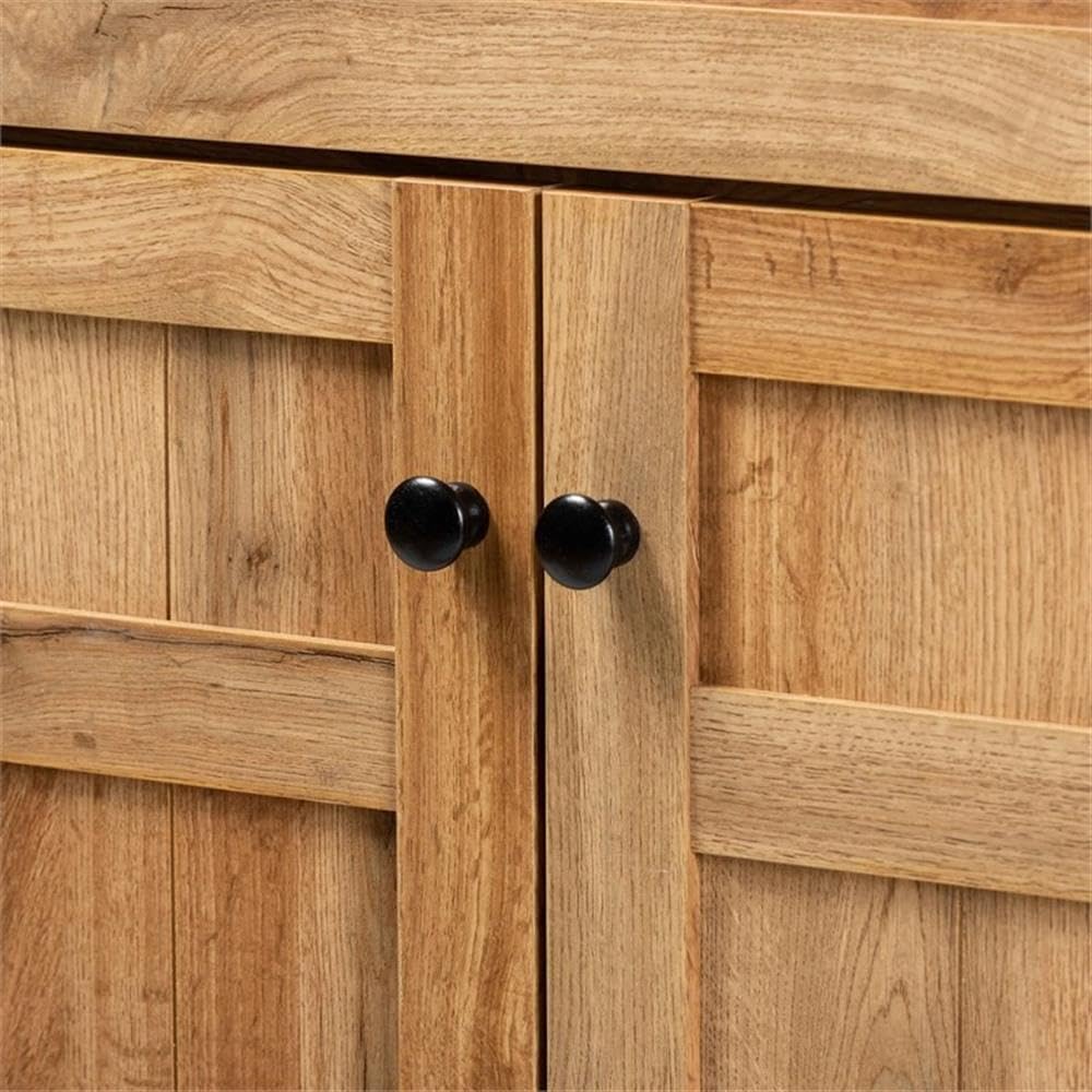 Baxton Studio Glidden Modern Shoe Storage Cabinet - 1-Drawer Oak Brown Wooden Entryway Organizer for Shoes, Boots & Home Décor | Perfect for Hallway, Closet & Bedroom Organization