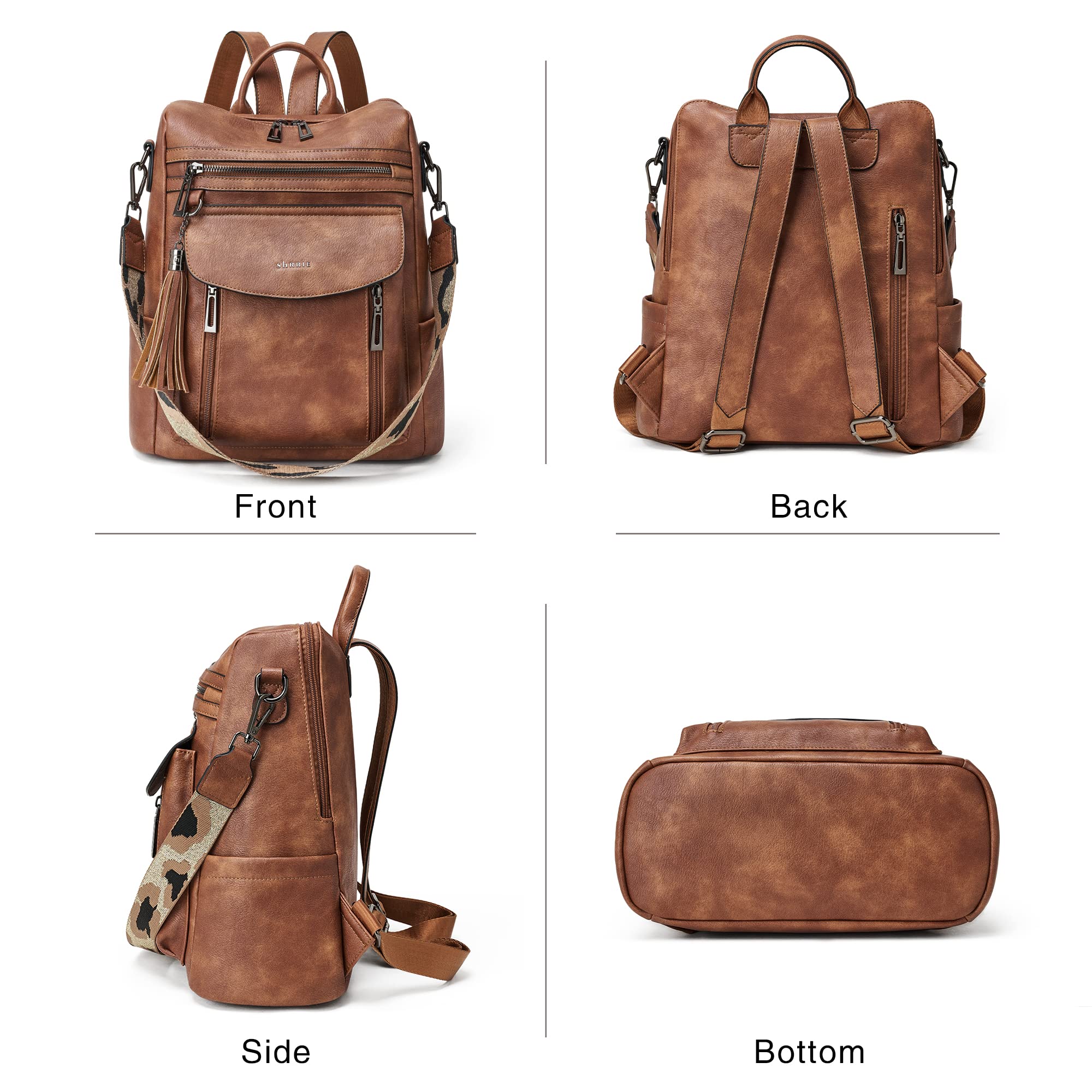 Stylish Leather Backpack Purse for Women - Convertible Travel Backpack & Shoulder Bag with Wristlet | Perfect for Work, School & Weekend Getaways