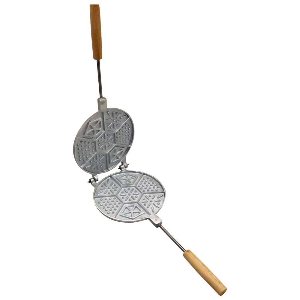 Premium Aluminum Alloy Waffle Cookie Mold Maker for Sweet Russian Waffles & Cookies | Non-Stick Bakeware with Free Russian Recipe Book | Perfect for Home Baking, Party Treats & Holiday Desserts
