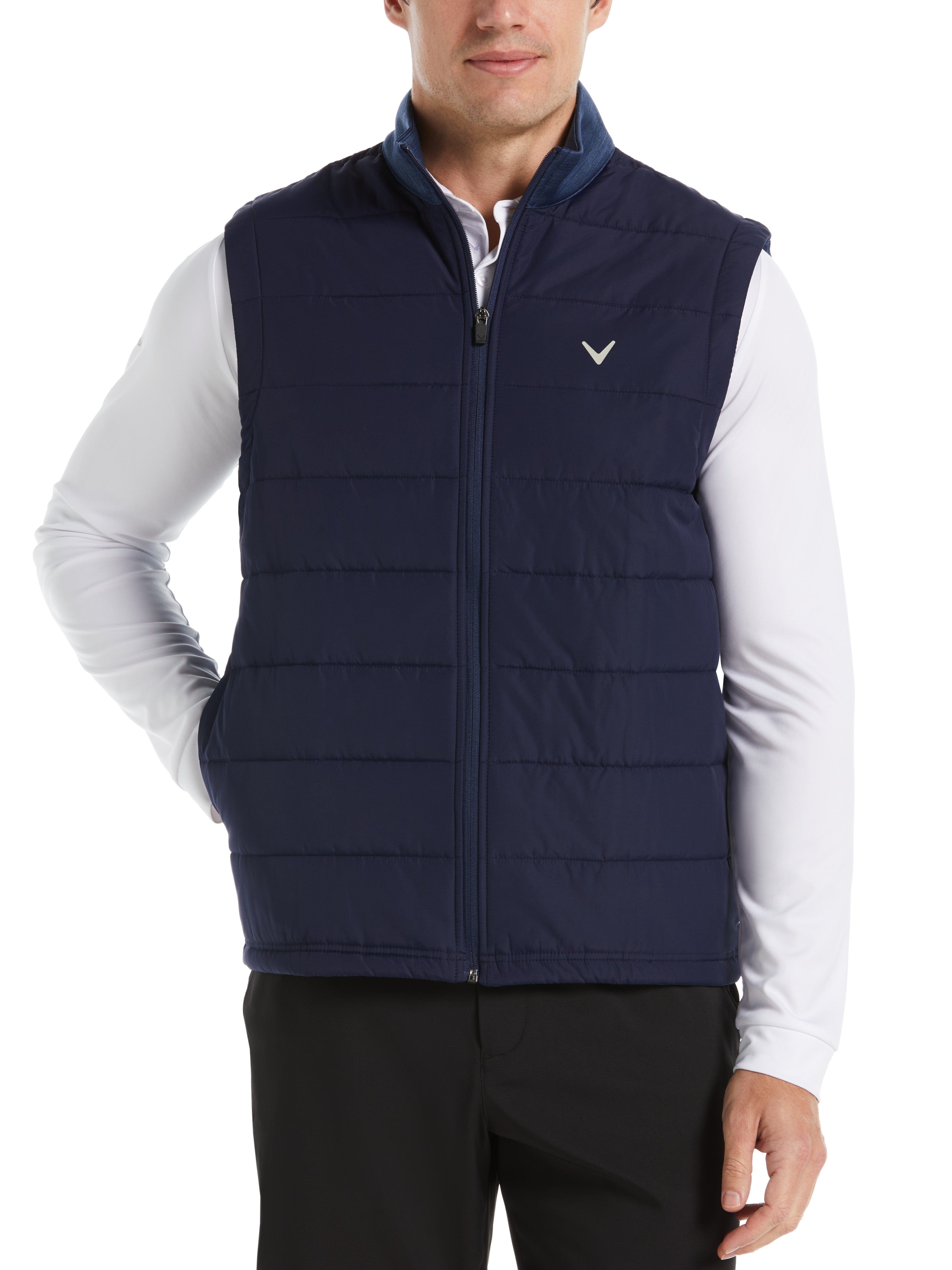 Men's Lightweight Full Zip Puffer Vest - Waterproof & Windproof Golf Vest for Outdoor Sports, Hiking & Casual Wear