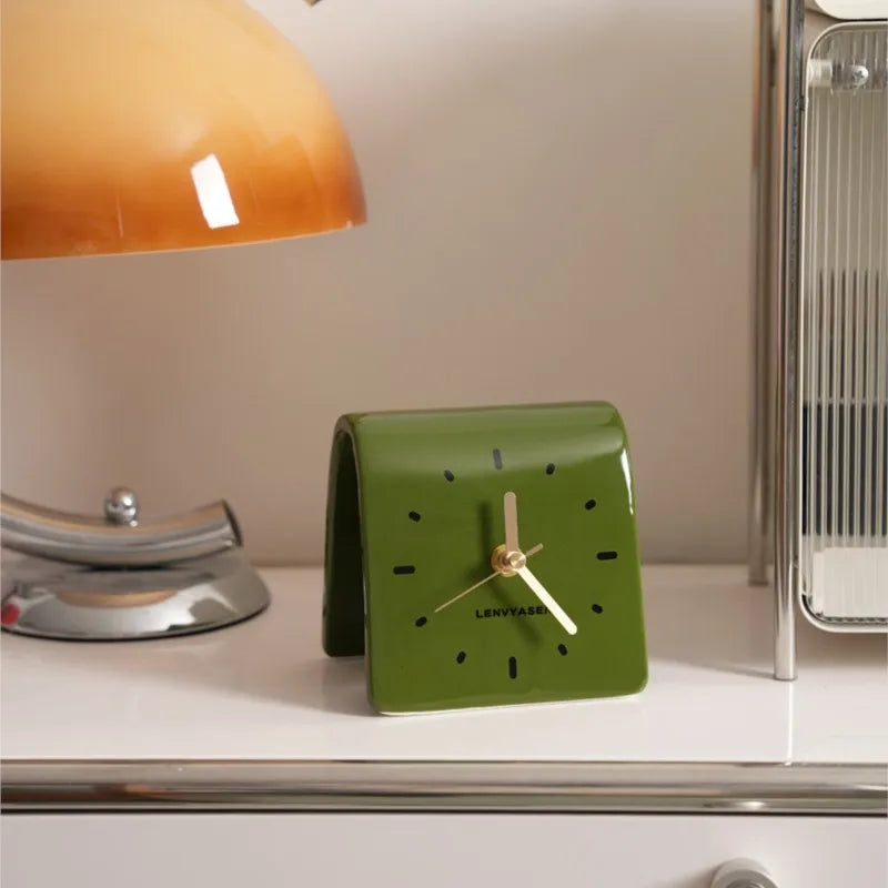 Milo Ceramic Desk Clock - Elegant Modern Office Decor, Home & Office Use, Perfect Gift for Professionals & Students