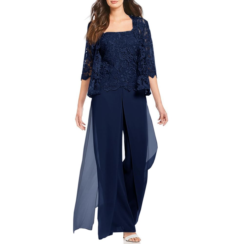Zongqiven Women's Mother of the Bride Pant Suit Set - Elegant Formal Evening Dress for Wedding Guest, Church, Cocktail Party & Special Occasions