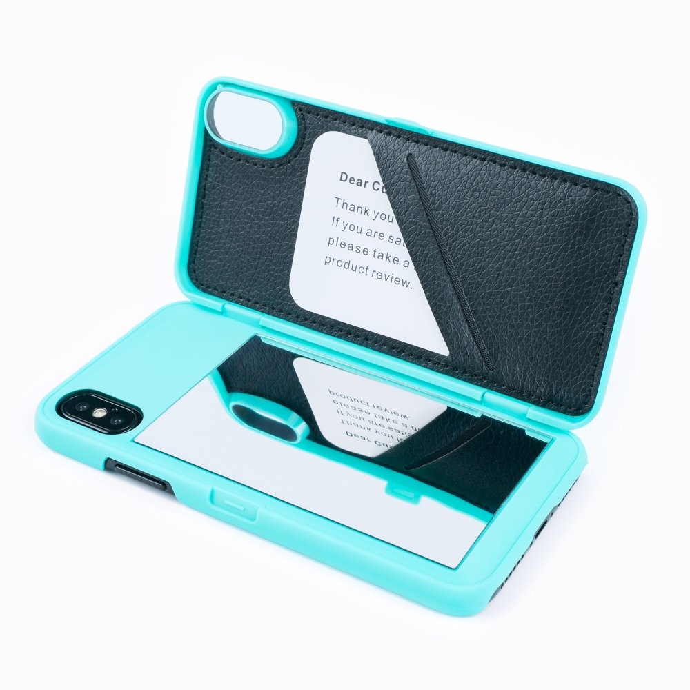 Luxury Wallet Case for iPhone Xs Max (2018) - Shockproof Card Holder with Mirror & Kickstand | Women's Fashion Phone Cover for 6.5
