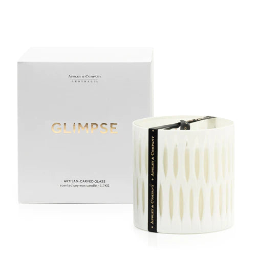 Luxury Apsley & Company Glimpse Blanc Scented Candle 1.7kg (3.75 lbs) - Premium Home Fragrance for Relaxation, Spa, Romantic Dinners & Gift Giving