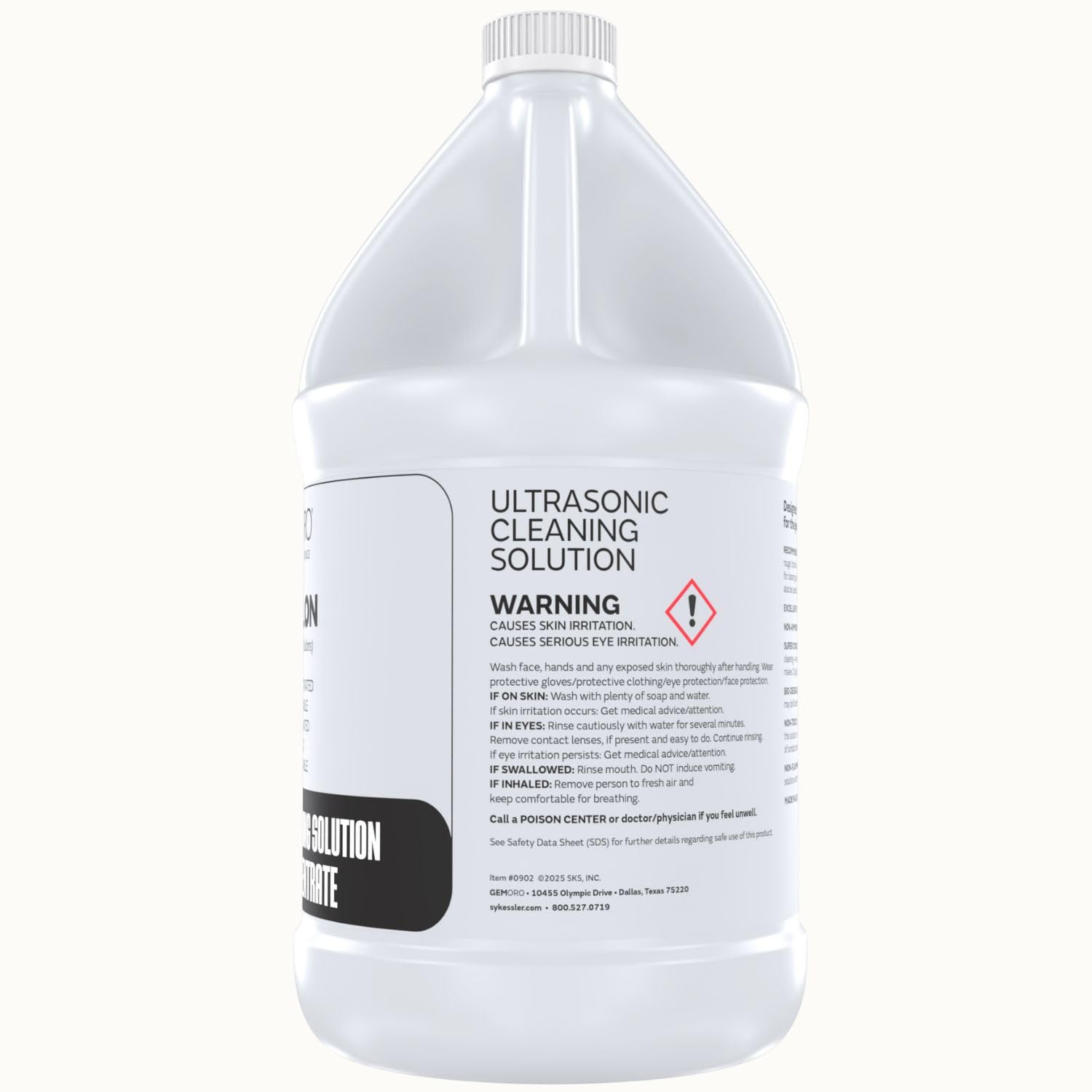 GemOro Professional Jewelry Cleaner Solution Concentrate - 1 Gallon for Ultrasonic Machines | Safe for Rings, Watches, Glasses, Earrings & More | Perfect for Jewelry Stores, Home Cleaning & Professional Use
