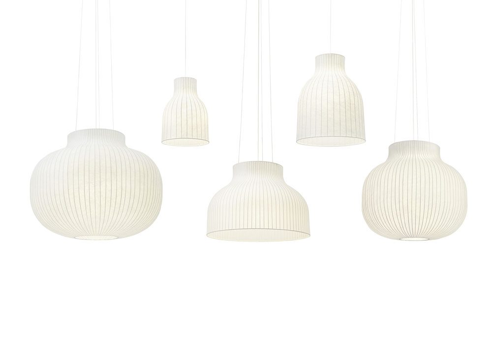 MUUTO Strand Pendant Lamp Ø60cm (Closed) White - Modern Scandinavian Hanging Light Fixture for Dining Room, Kitchen Island & Living Room Decor
