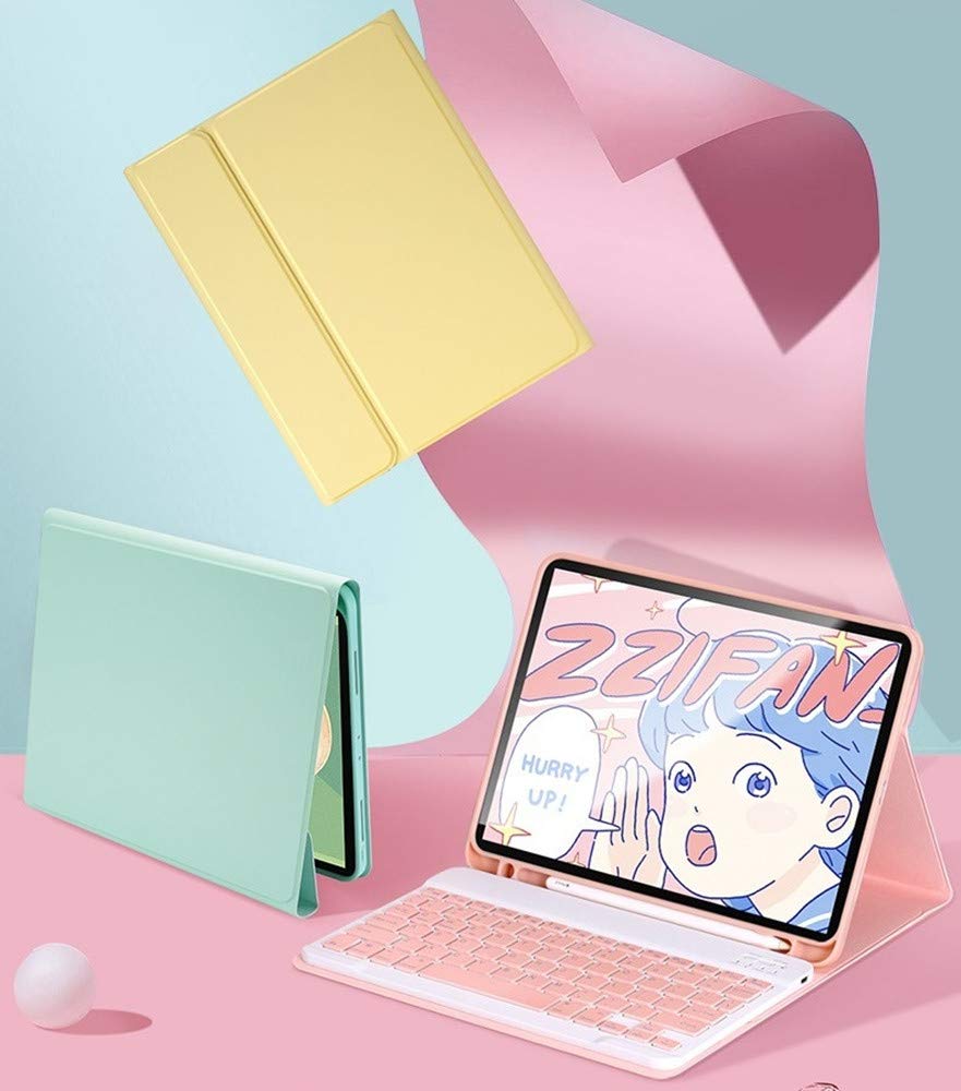 Backlit Bluetooth Keyboard Case for iPad Air 5th & 4th Gen 10.9 inch - Ultra Thin Lightweight Smart Cover with Color Key Caps & Pencil Holder (Mint Green) | Perfect for Work, Study, and Travel