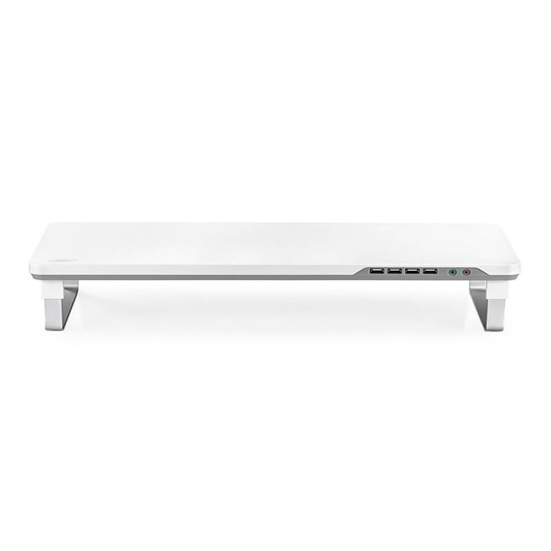 Deepcool M Desk F1 Monitor Stand for 27-Inch Screens (Up to 10kg) with Built-in Audio & 4 USB Ports - Space Grey - Perfect for Home Office & Gaming Setup