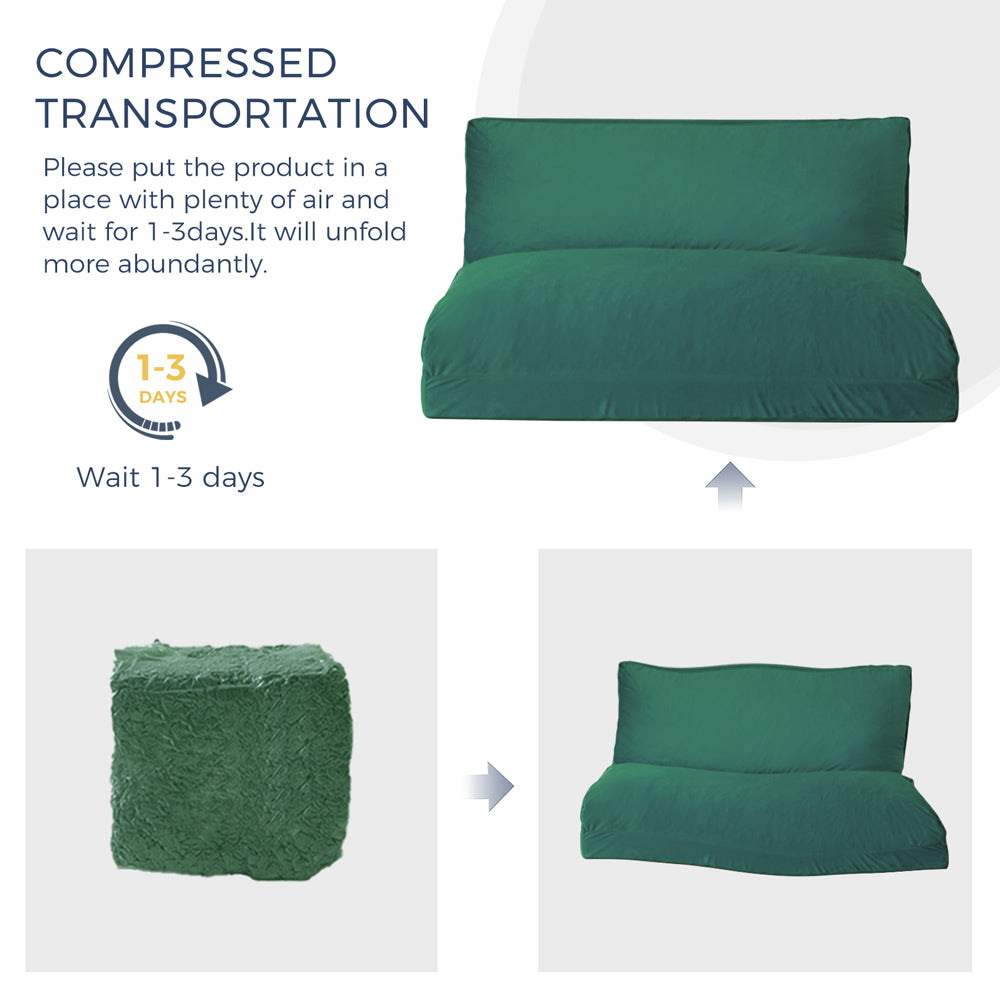 MAXYOYO Velvet Bean Bag Folding Sofa Bed - Washable Cover for Adults, Green | Portable Floor Lounger for Living Room, Bedroom & Dorm