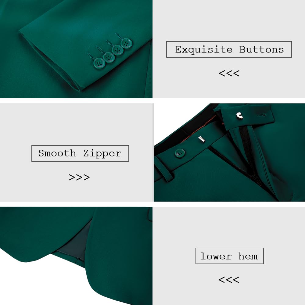 3-Piece Slim Fit Men's Suits for Wedding, Prom & Formal Events - Notched Lapel Tuxedo Jacket with Pants & Vest Set - Perfect for Groomsmen, Business Meetings & Special Occasions