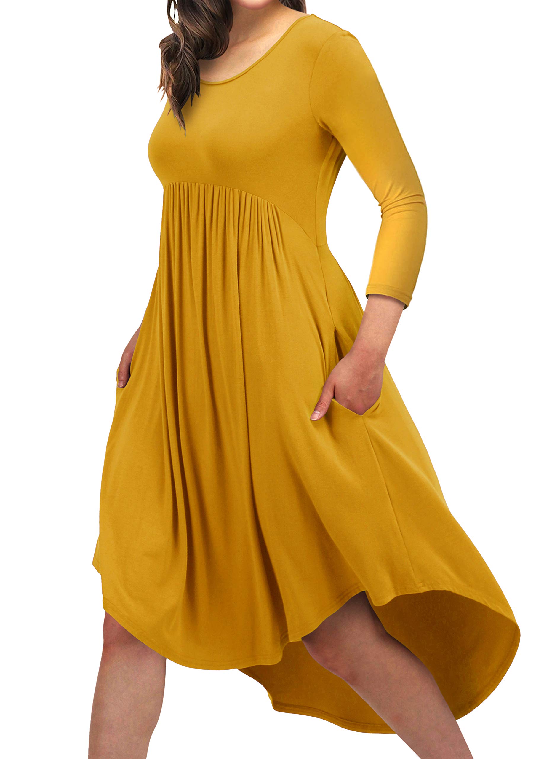 EASYDWELL Women's Casual Loose Comfortable Flowy T-Shirt Dress with Pockets - Perfect for Summer Outfits, Beach Wear, and Everyday Comfort