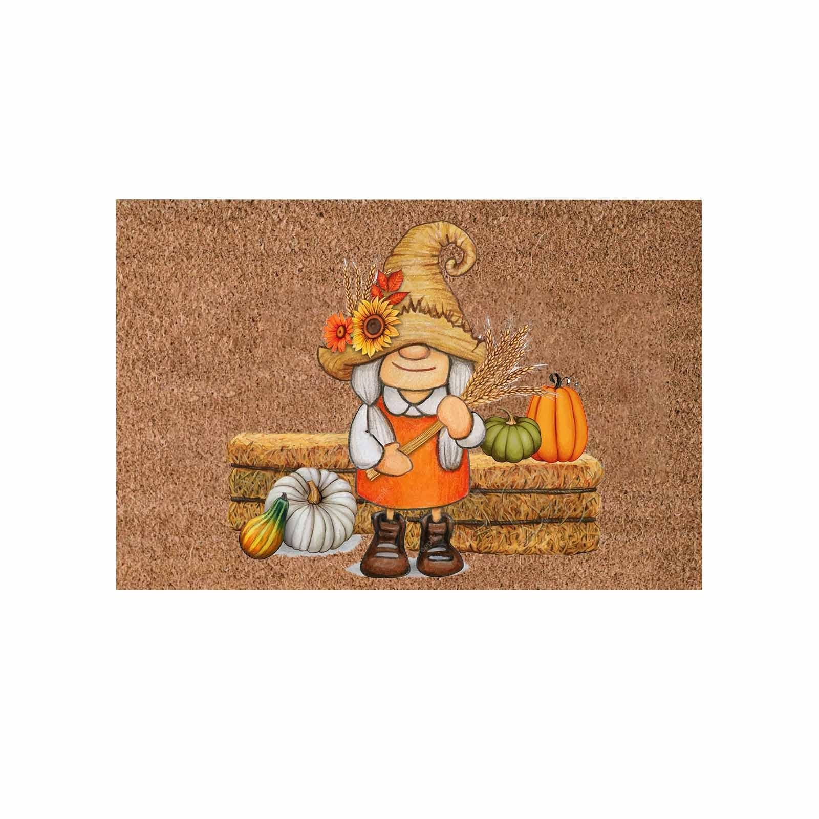 Thanksgiving Autumn Welcome Doormat - Non-Slip Front Door Mat for Home Decor, Holiday Floor Rug for Living Room, Entryway & Kids Room (Grey, One Size) - Perfect for Thanksgiving Decorations & Seasonal Home Welcome Mats