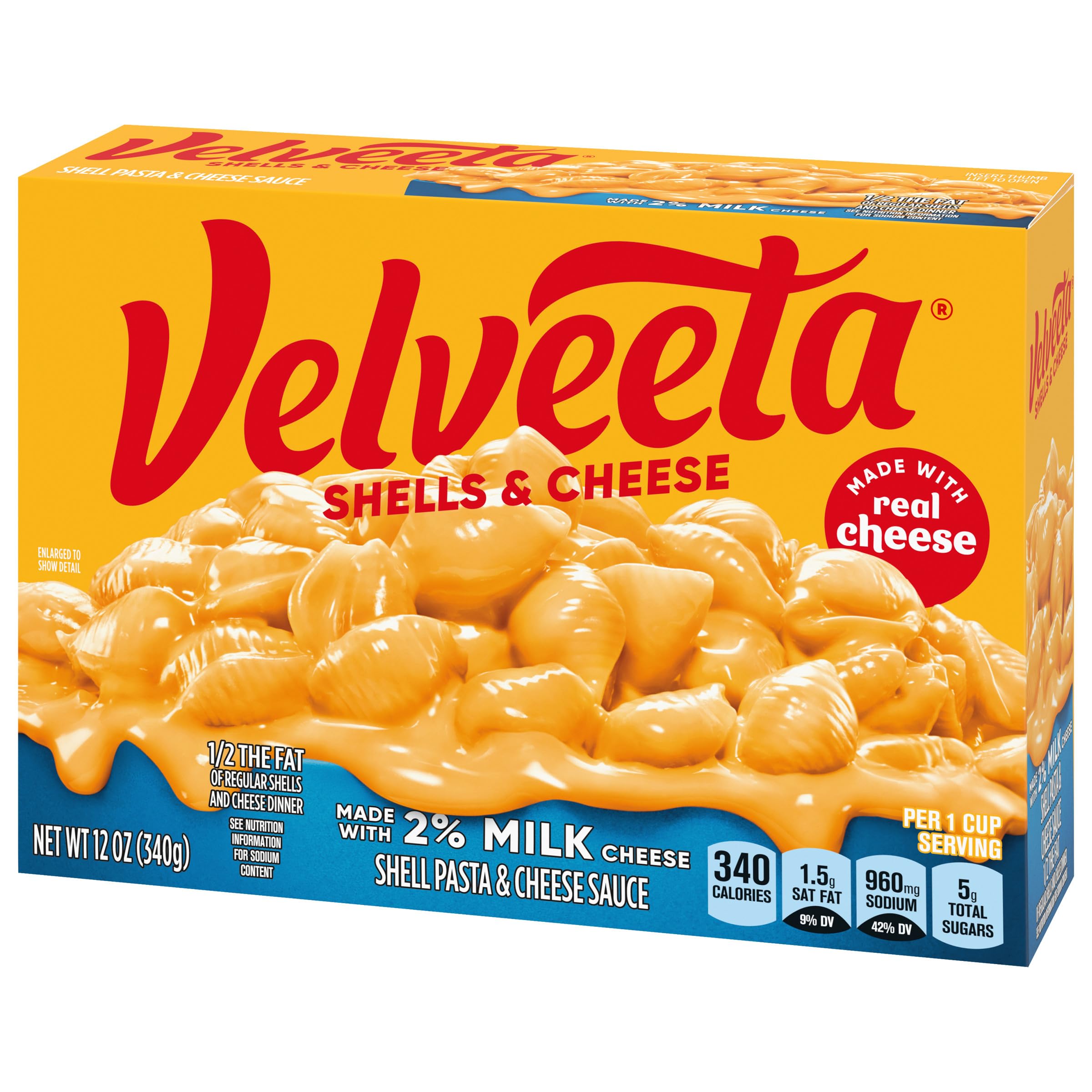 Velveeta Shells & Cheese Pasta with Creamy Cheese Sauce | 12 oz Box | Easy Microwave Meal for Kids & Quick Dinner Ideas | Perfect for Busy Weeknights, School Lunches & Comfort Food Cravings