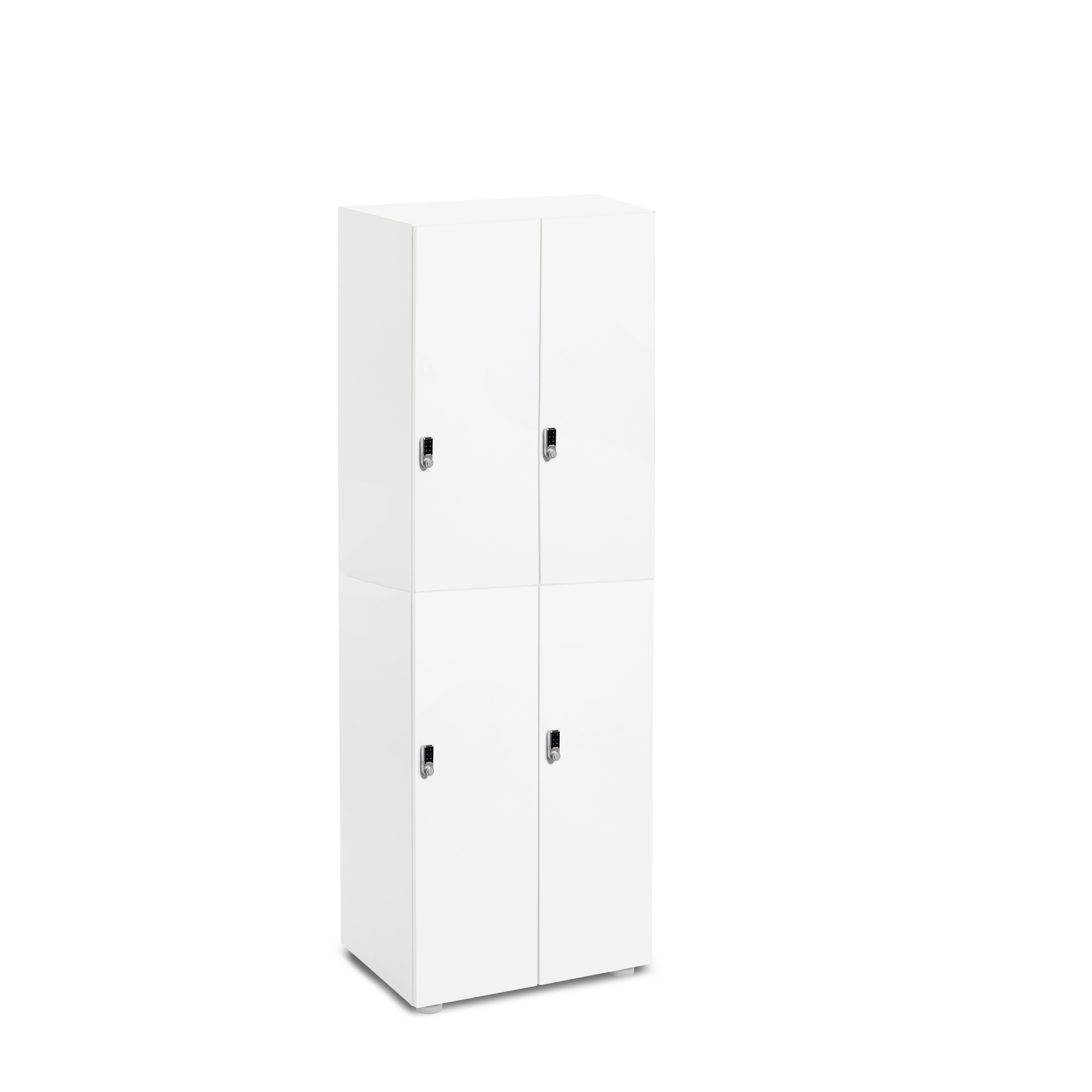 Stash Digital 4 Door Coat Locker - Heavy Duty Metal School Locker with Digital Lock - Perfect for Schools, Gyms & Offices - Secure Storage for Coats, Bags & Personal Items