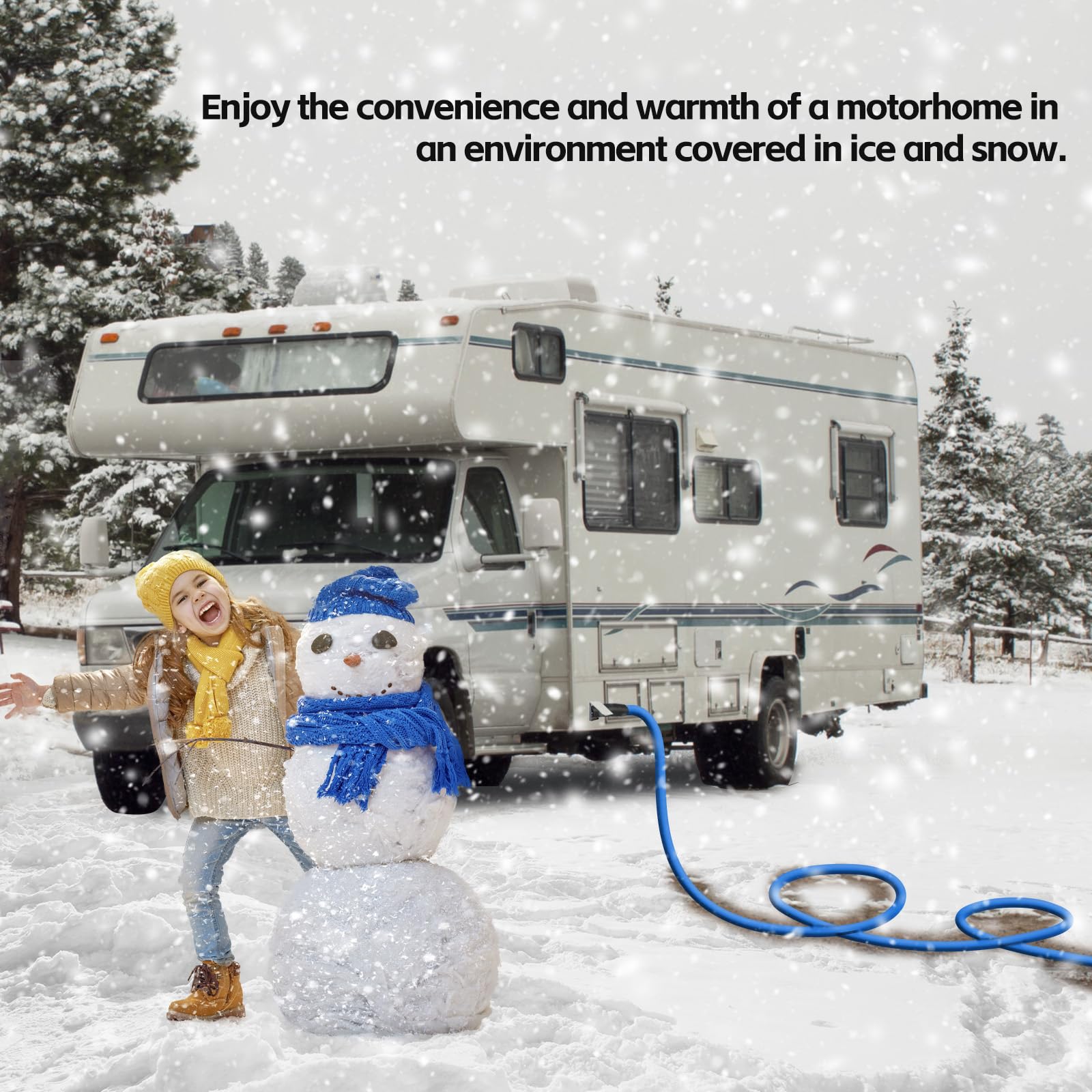 **30FT Heated RV Water Hose -45℉ Freeze Proof, Electric Heated Drinking Hose for RV, Camping & Garden Use - Perfect for Winter Outdoor Watering & Pet Care**