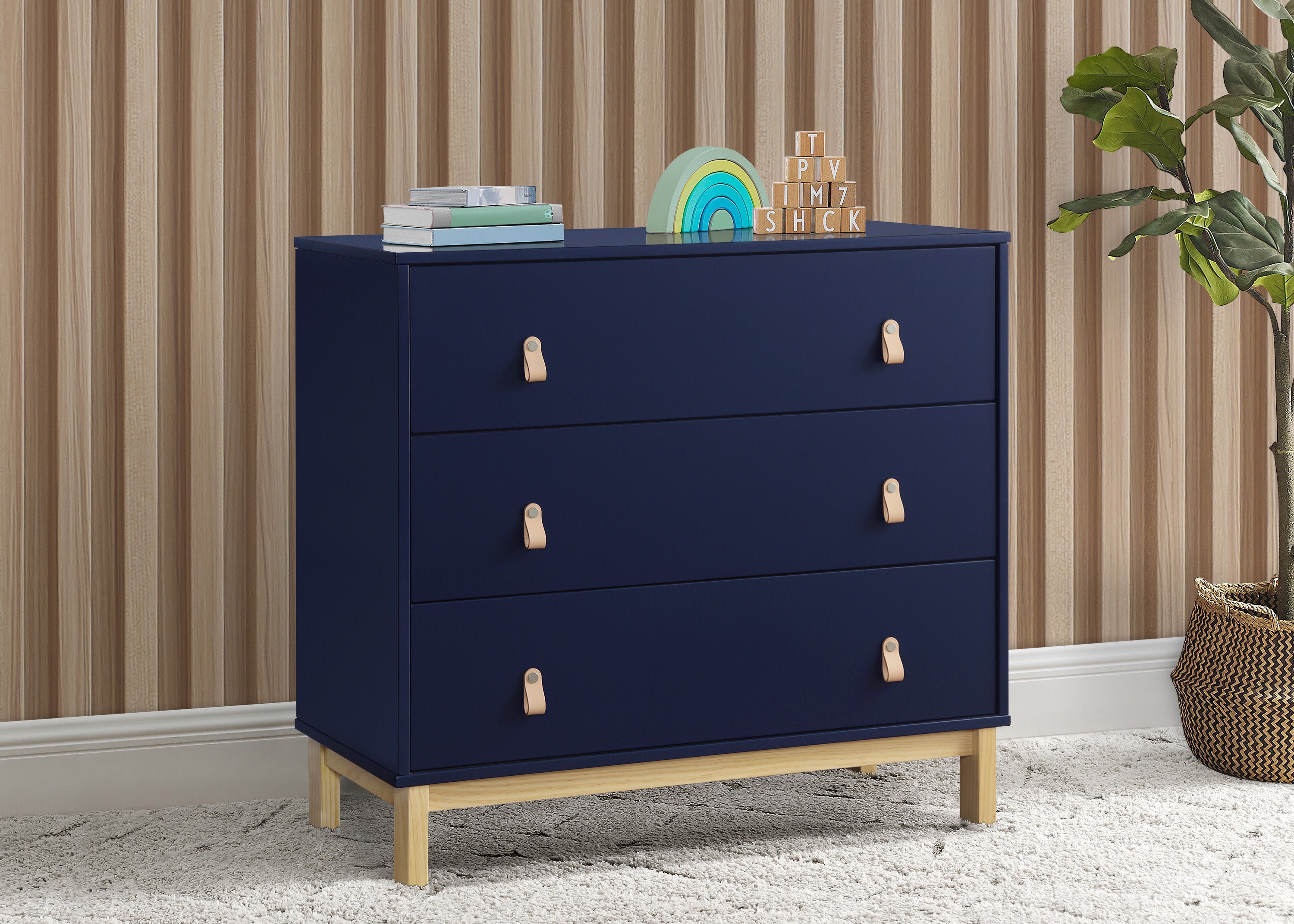 BabyGap Legacy 3-Drawer Dresser with Leather Pulls & Secure Interlocking Drawers - Perfect Nursery Storage for Baby Clothes, Diapers, and Essentials