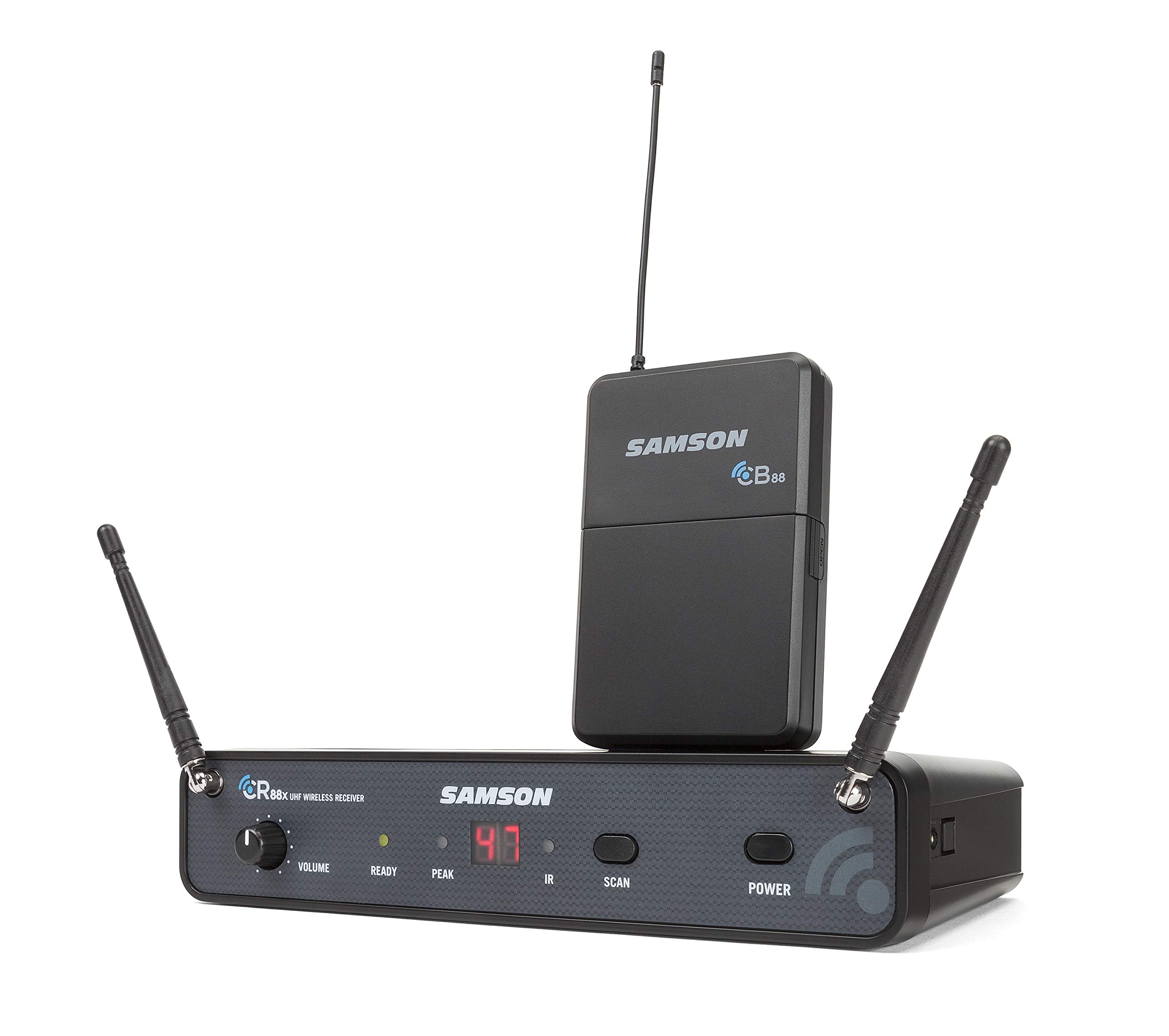 Samson Concert 88x 100-Channel Wireless Headset Microphone Bundle with Rockville RHB70 Bluetooth Home Theater Speaker System | Karaoke, Live Performances & Home Entertainment