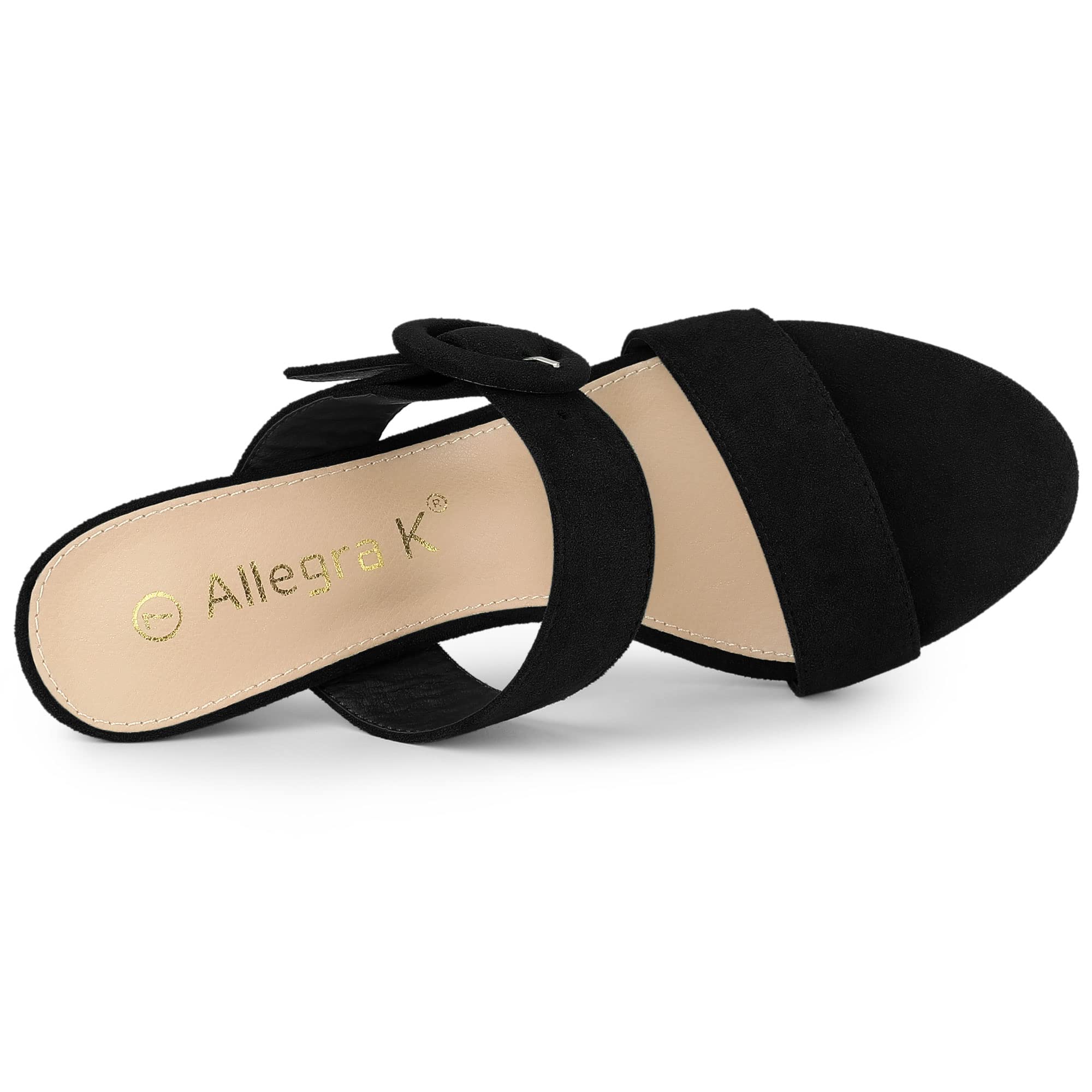 Allegra K Women's Open Toe Buckle Stiletto Heel Slide Sandals - Sexy Dressy Summer Shoes for Parties, Weddings & Night Out