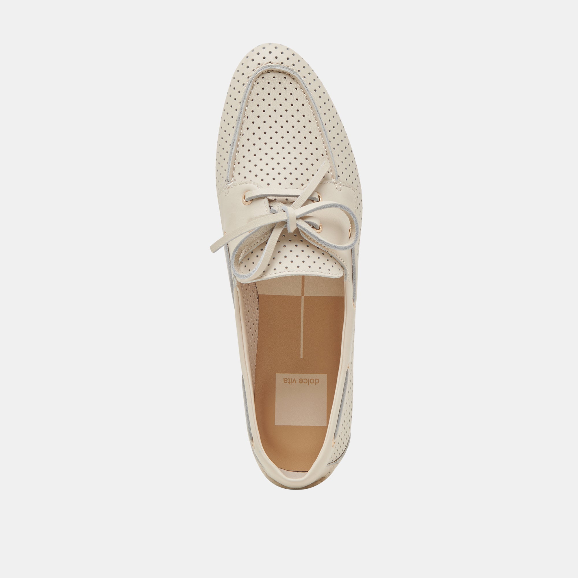 LAKIN Women's Ivory Perforated Leather Loafers - Comfortable Slip-On Casual Shoes for Work, Office & Everyday Wear