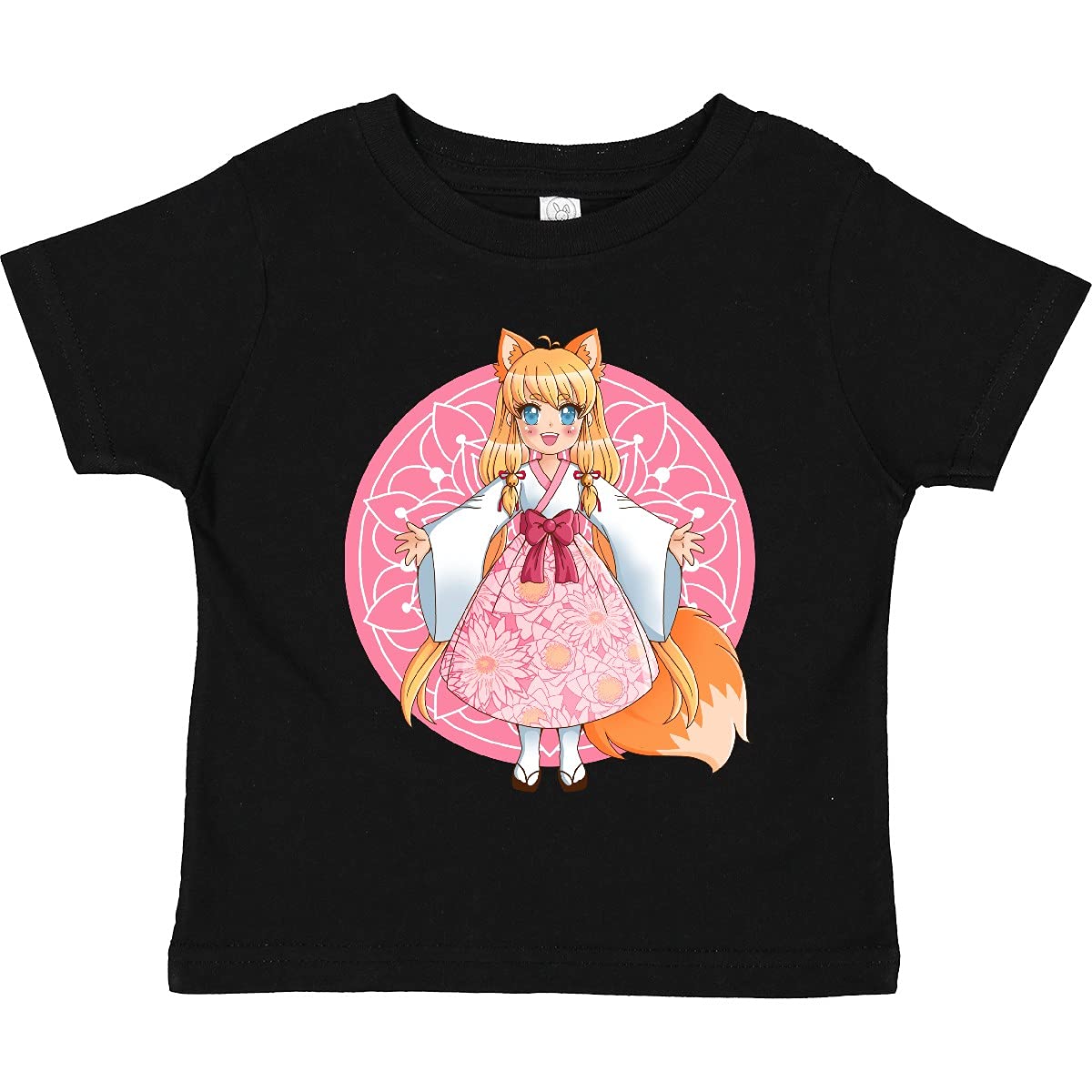 Inktastic Fox Chibi Anime Girl Toddler T-Shirt - Cute Kawaii Animal Print Tee for Kids | Perfect for Birthday Gifts, Cosplay & Anime Lovers
