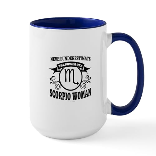 White/Navy Inside - Scorpio Woman Mugs