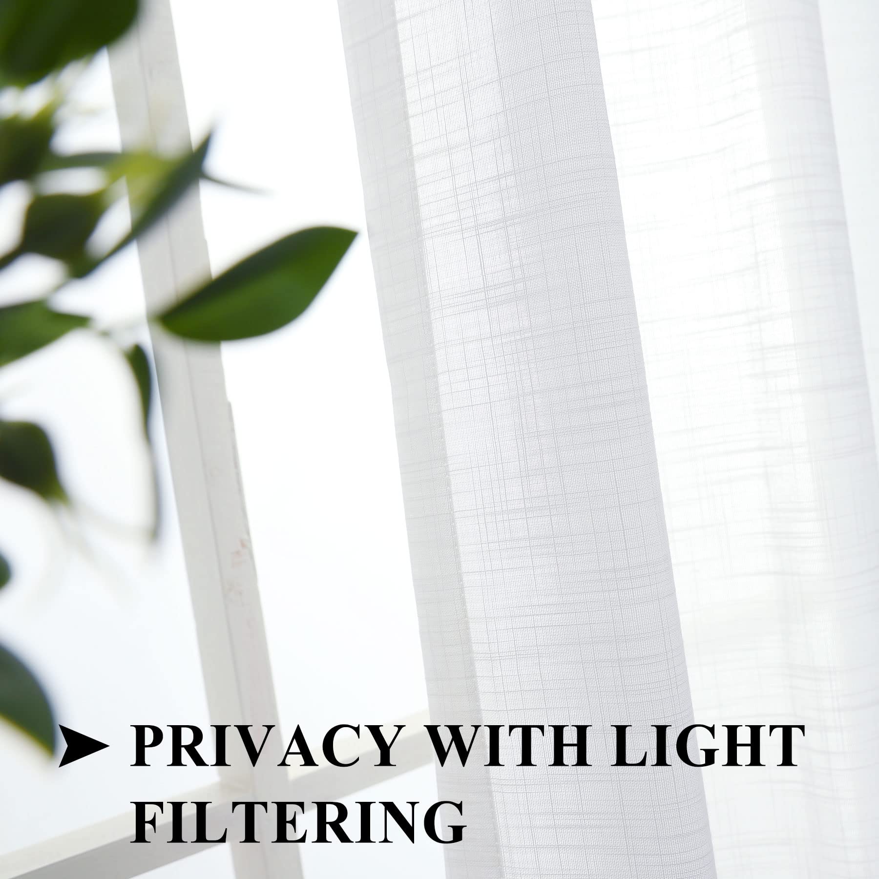 Premium White Sheer Linen Curtains 96
